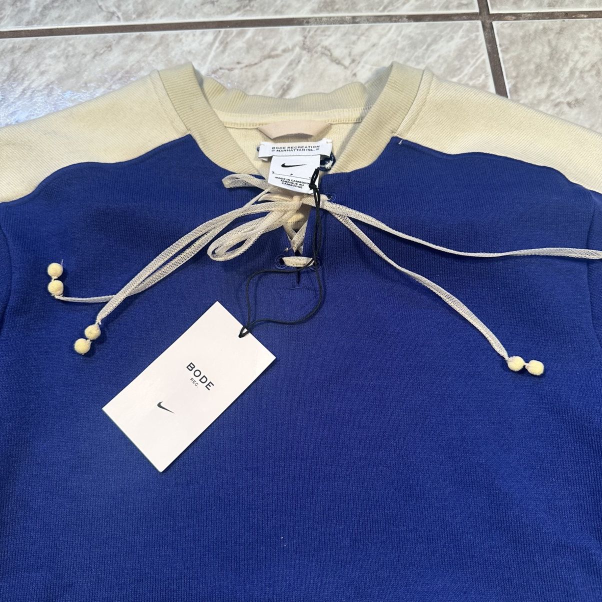 Bode × Nike Nike x BODE Rec Lacing Knit Cream Blue Longsleeve Size S NWT Size US S / EU 44-46 / 1 - 1 Thumbnail