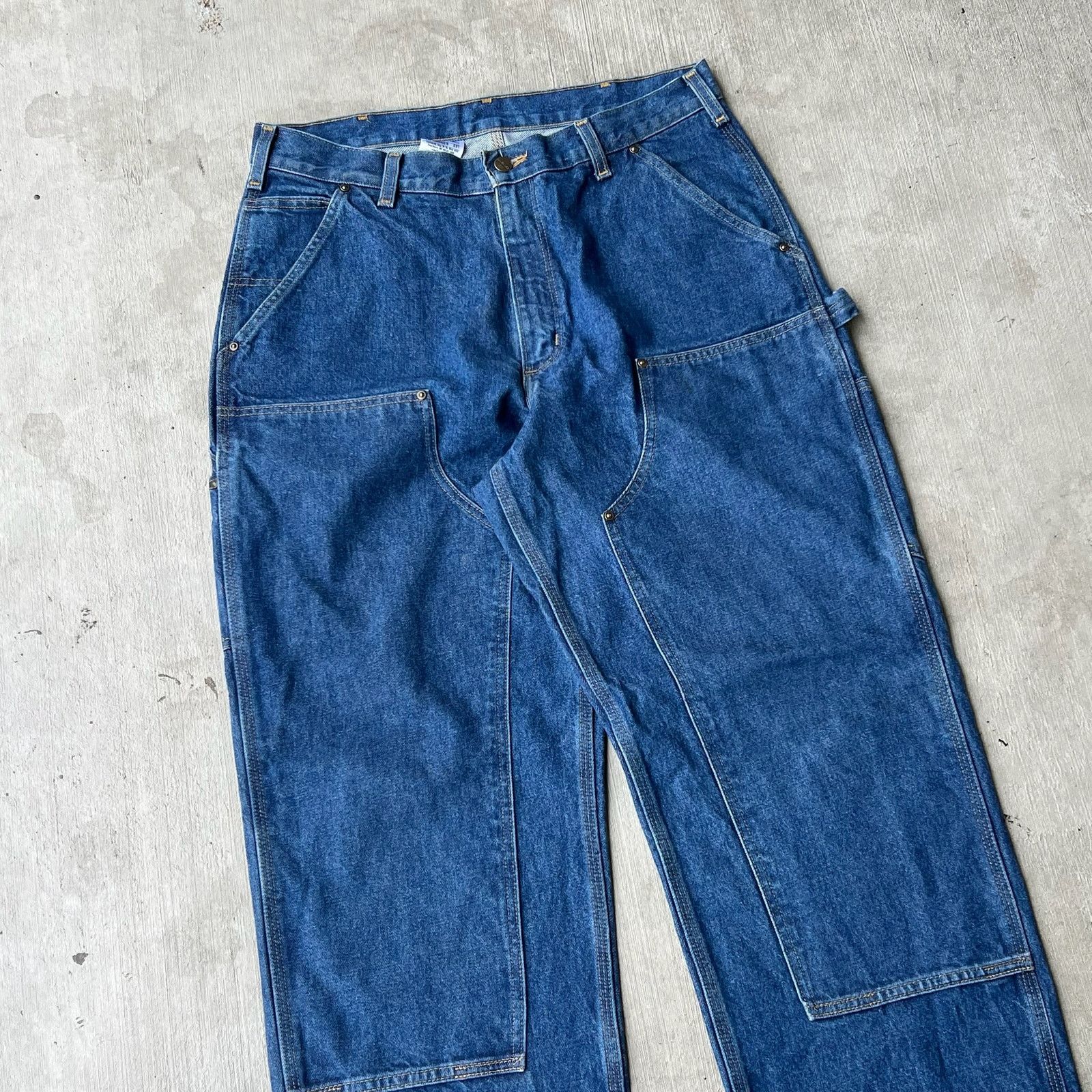 Carhartt × Vintage Carhartt denim blue jean double knee work carpenter pants Size US 34 / EU 50 - 2 Thumbnail
