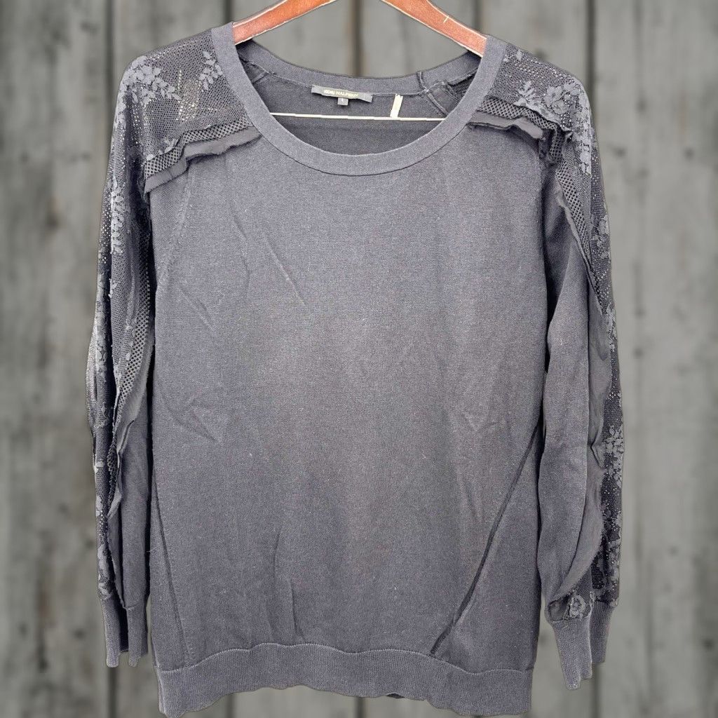 KOBI HALPERIN VINTAGE? (not vintage) Kobi Halperin Sweater Womens Large Lace Distressed Long Sleeve Knit Quiet Luxury Size L / US 10 / IT 46 - 1 Thumbnail