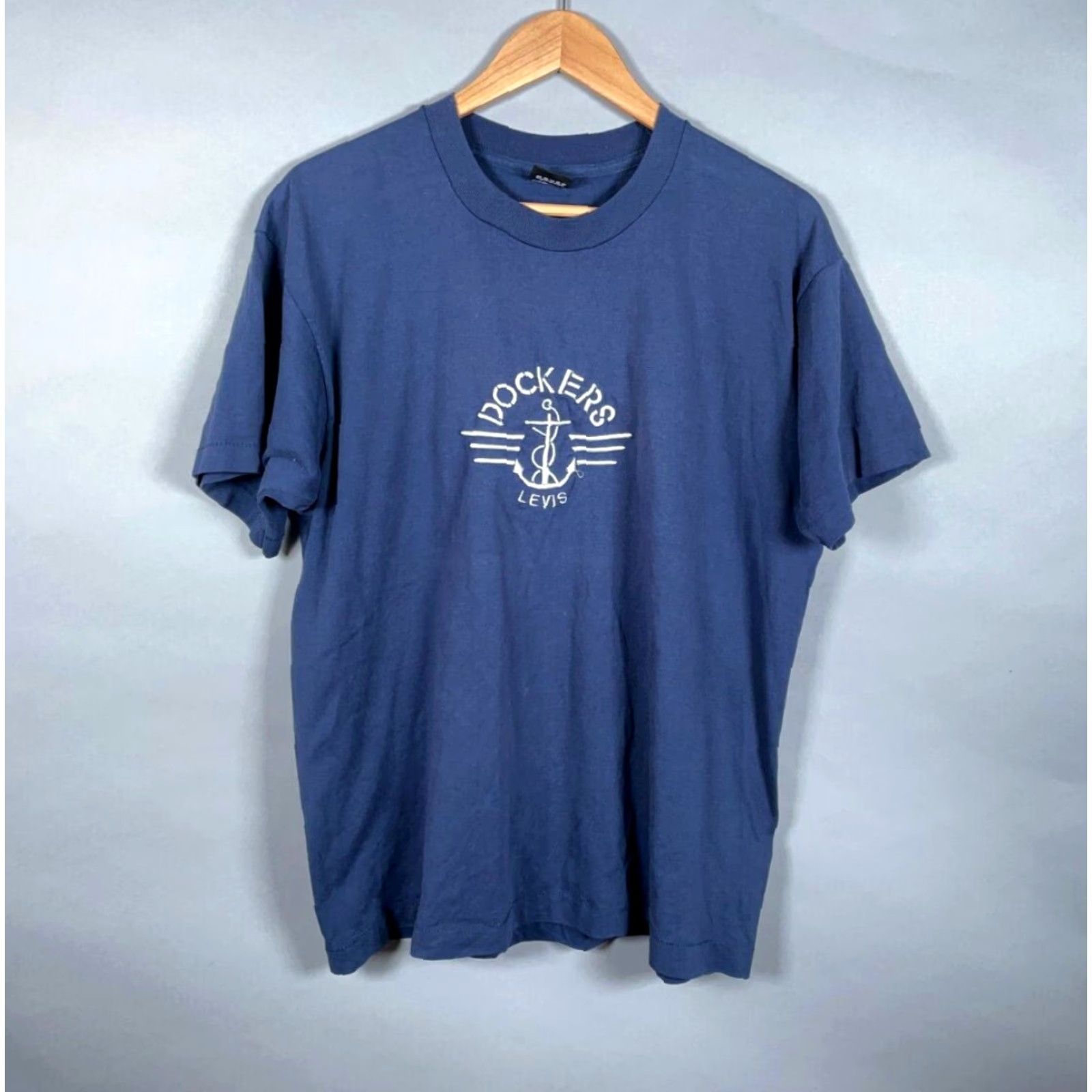 Dockers VTG Dockers x Levi's Embroidered Logo T-Shirt Adult Large Blue Single Stitch Size US L / EU 52-54 / 3 - 2 Thumbnail