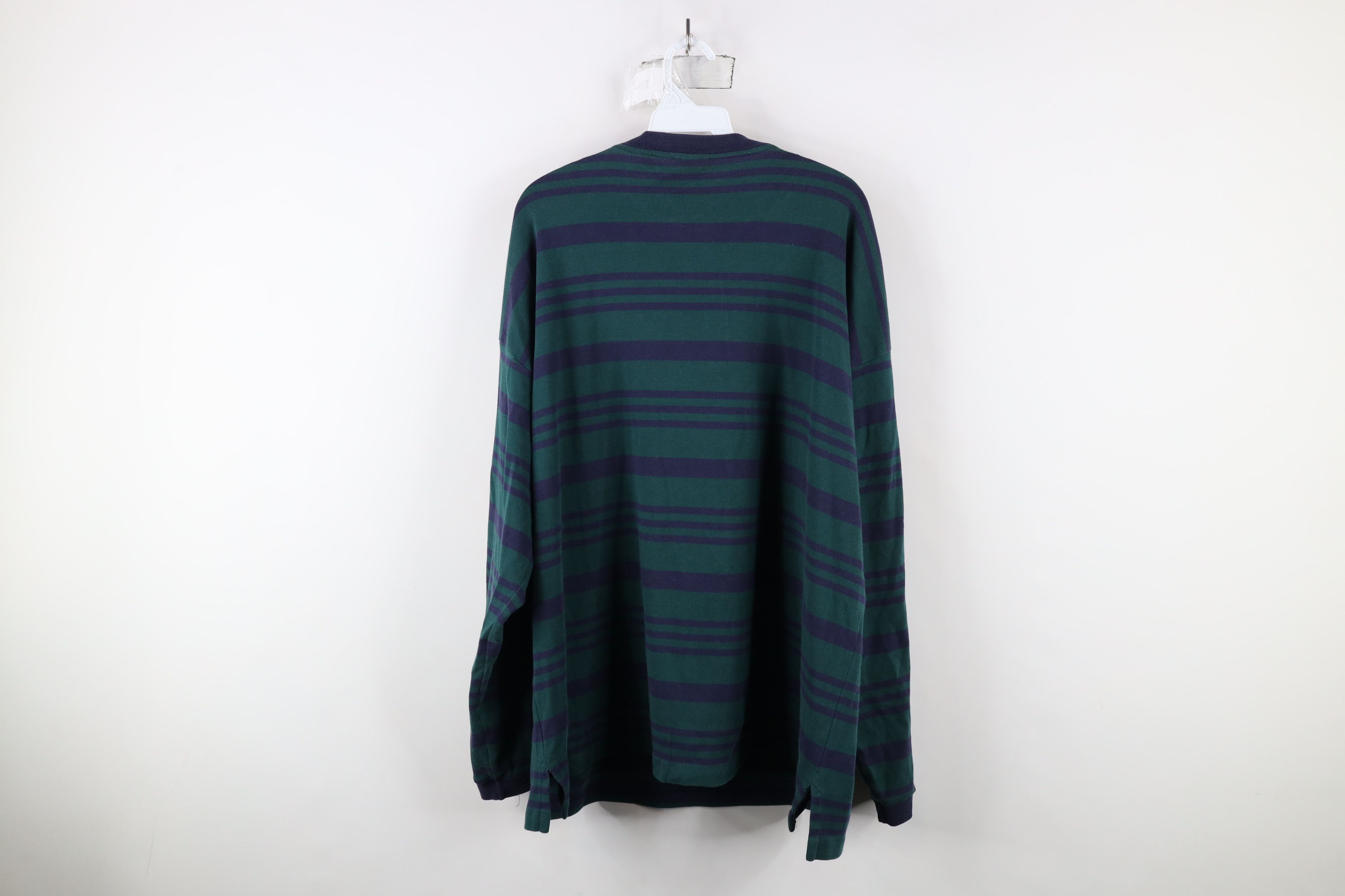 Lands' End × Vintage Vintage 90s Lands End Block Long Sleeve Henley T-Shirt USA Size US XL / EU 56 / 4 - 10 Thumbnail