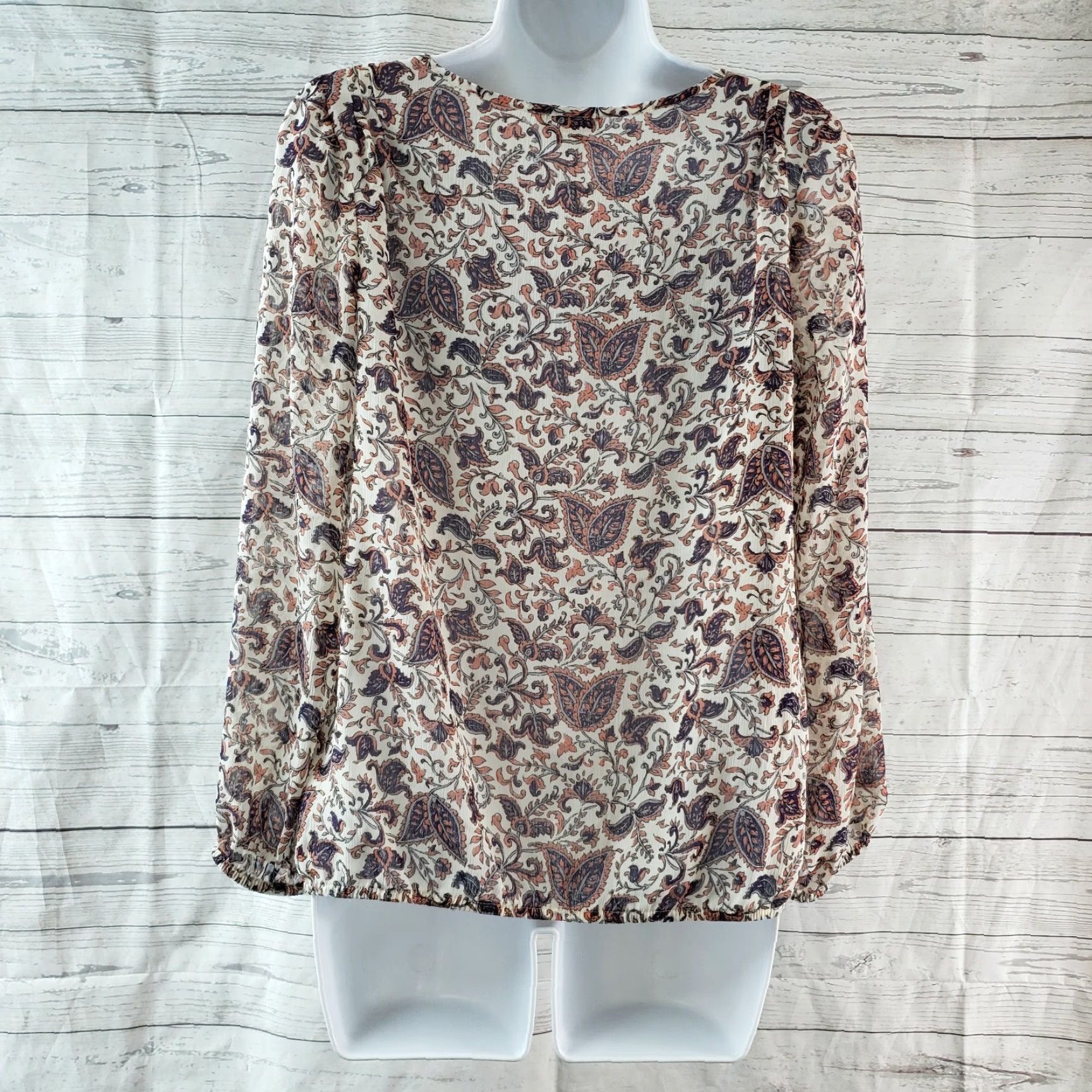 Lucky Brand Lucky Brand Blouse Women Small Pink Floral Sheer Elastic Waist Shirt Women's Small Pink Floral Sheer Elastic Waist Lucky Brand Blouse Size S / US 4 / IT 40 - 4 Thumbnail
