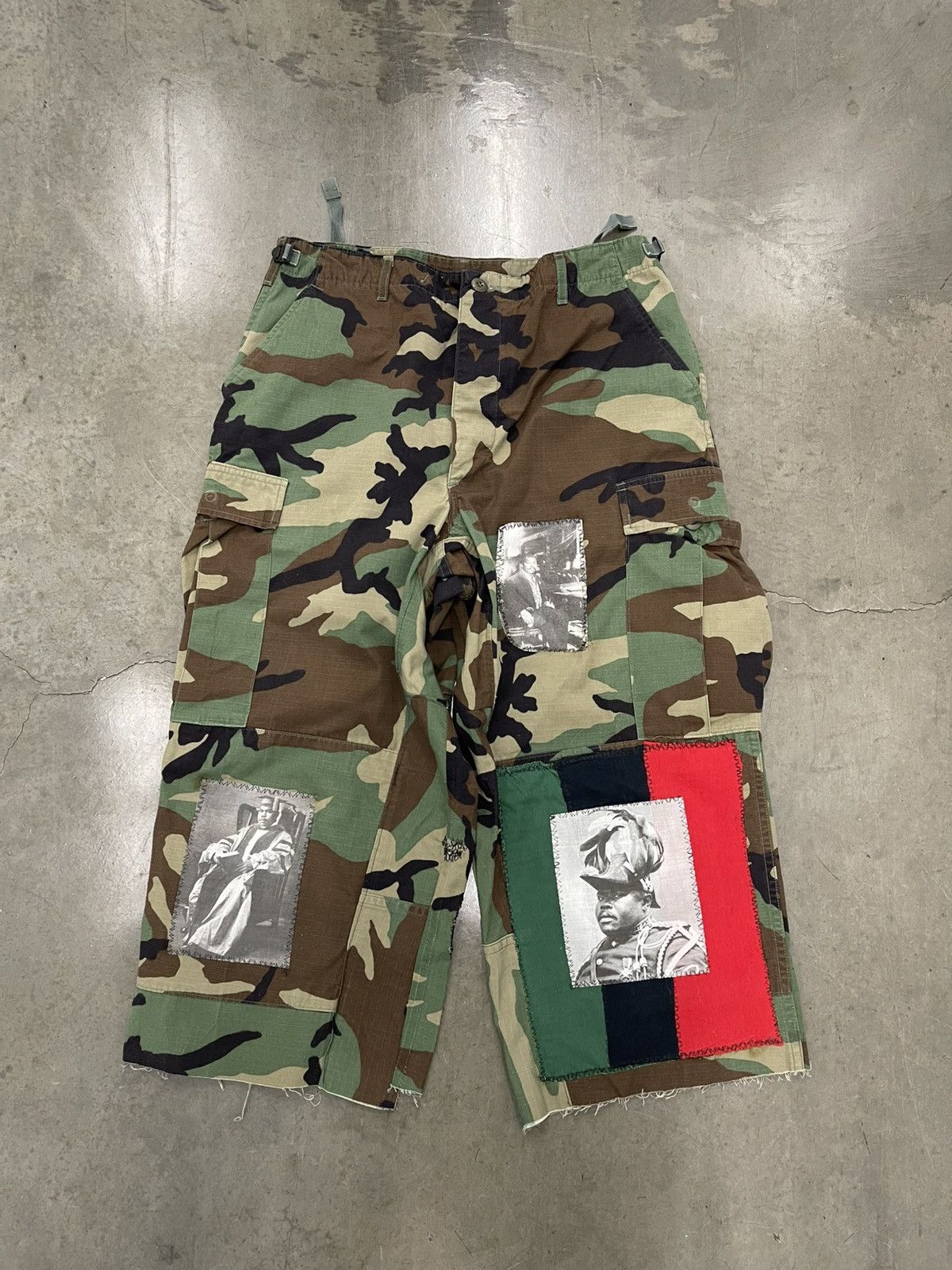 Other MARCUS GARVEY "WITH CONFIDENCE" PATCHWORK CAMOUFLAGE SHORTS Size US 34 / EU 50 - 1 Thumbnail