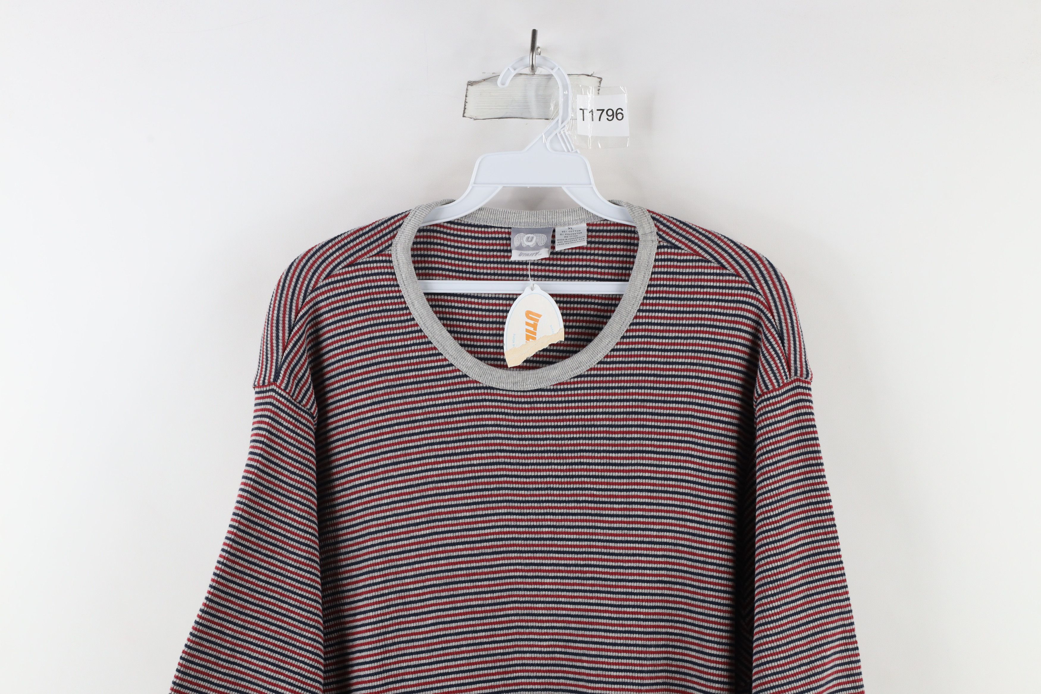 Vintage Deadstock Vintage 90s Streetwear Waffle Knit Ringer T-Shirt Size US XL / EU 56 / 4 - 2 Thumbnail
