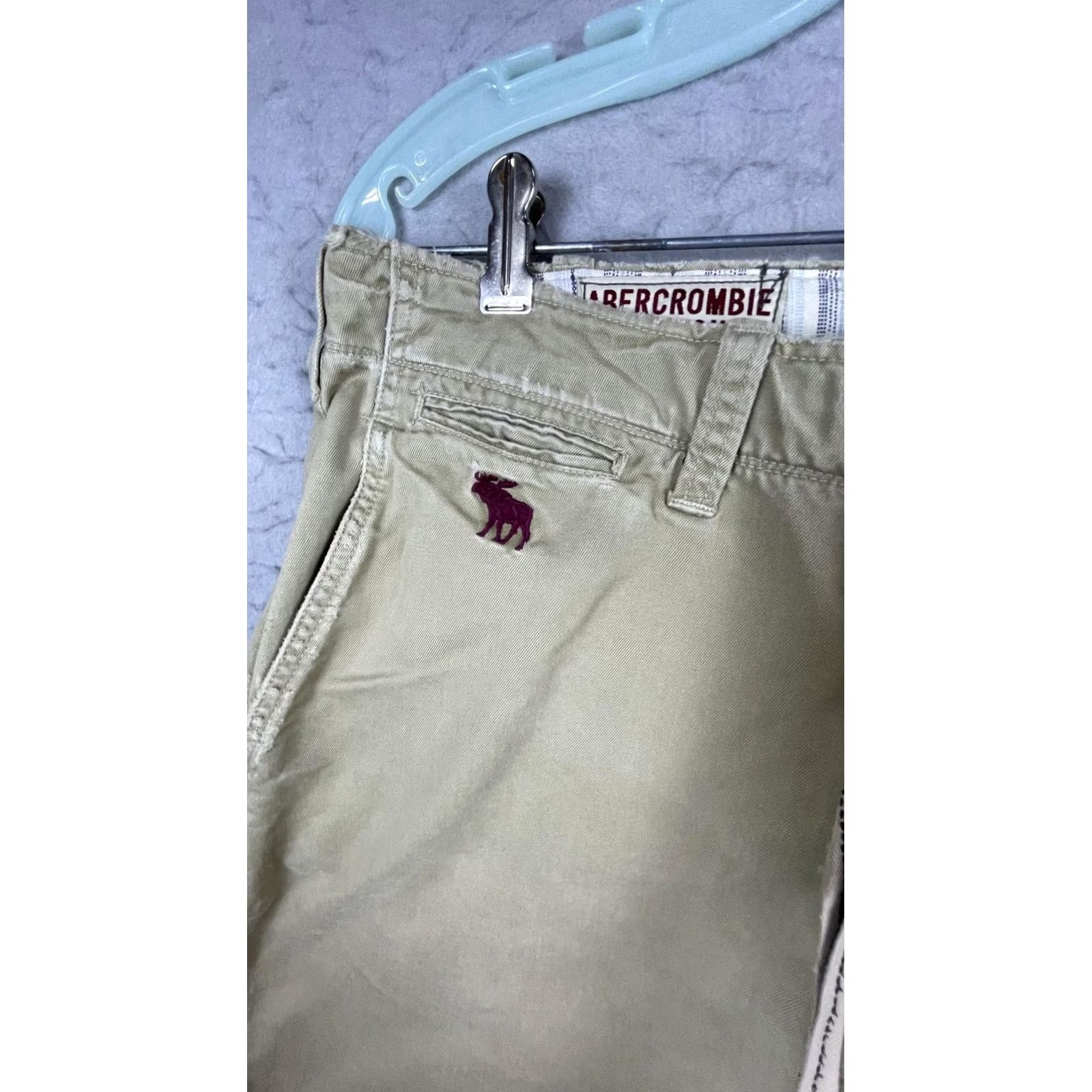 Abercrombie & Fitch Abercrombie & Fitch Shorts Mens 32 Beige Chino 9 Inch Inseam Drawstring Cutoff Size US 32 / EU 48 - 2 Thumbnail