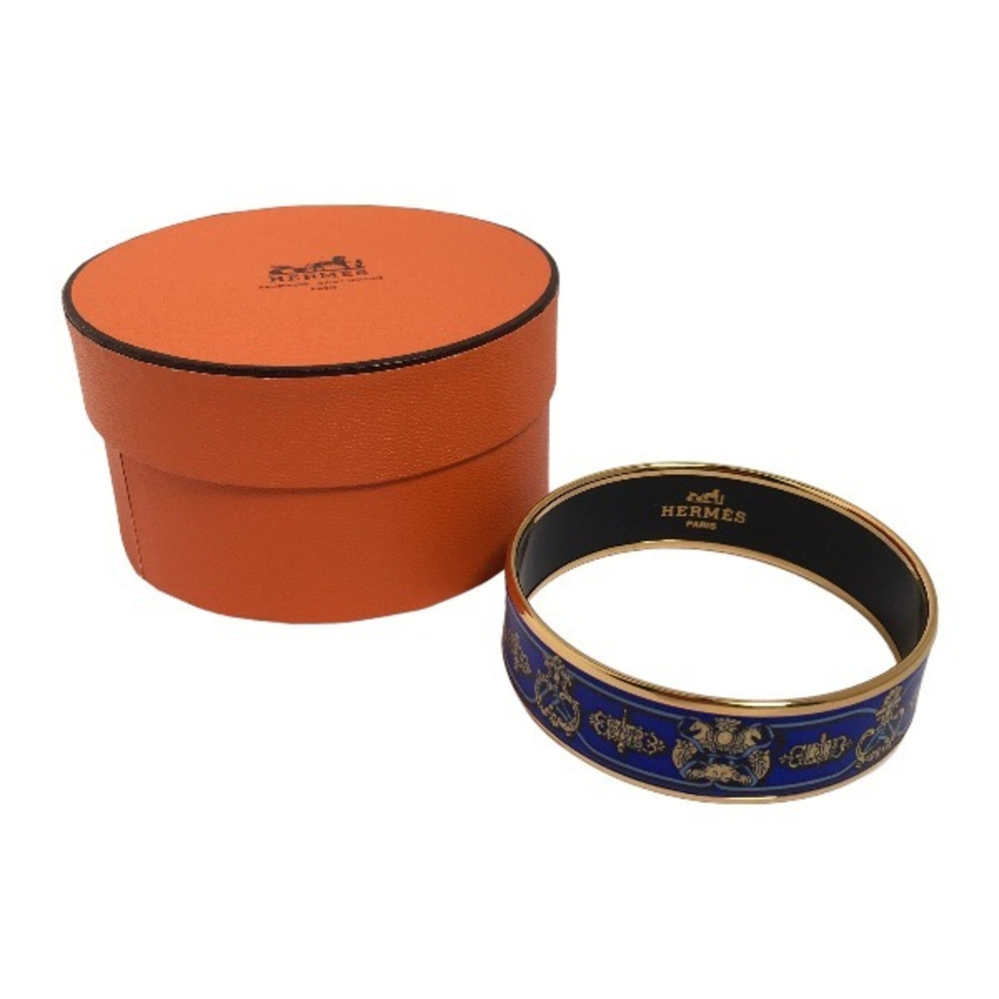 image of Hermes Bangle Gp Enamel Hermes Blue, Women's