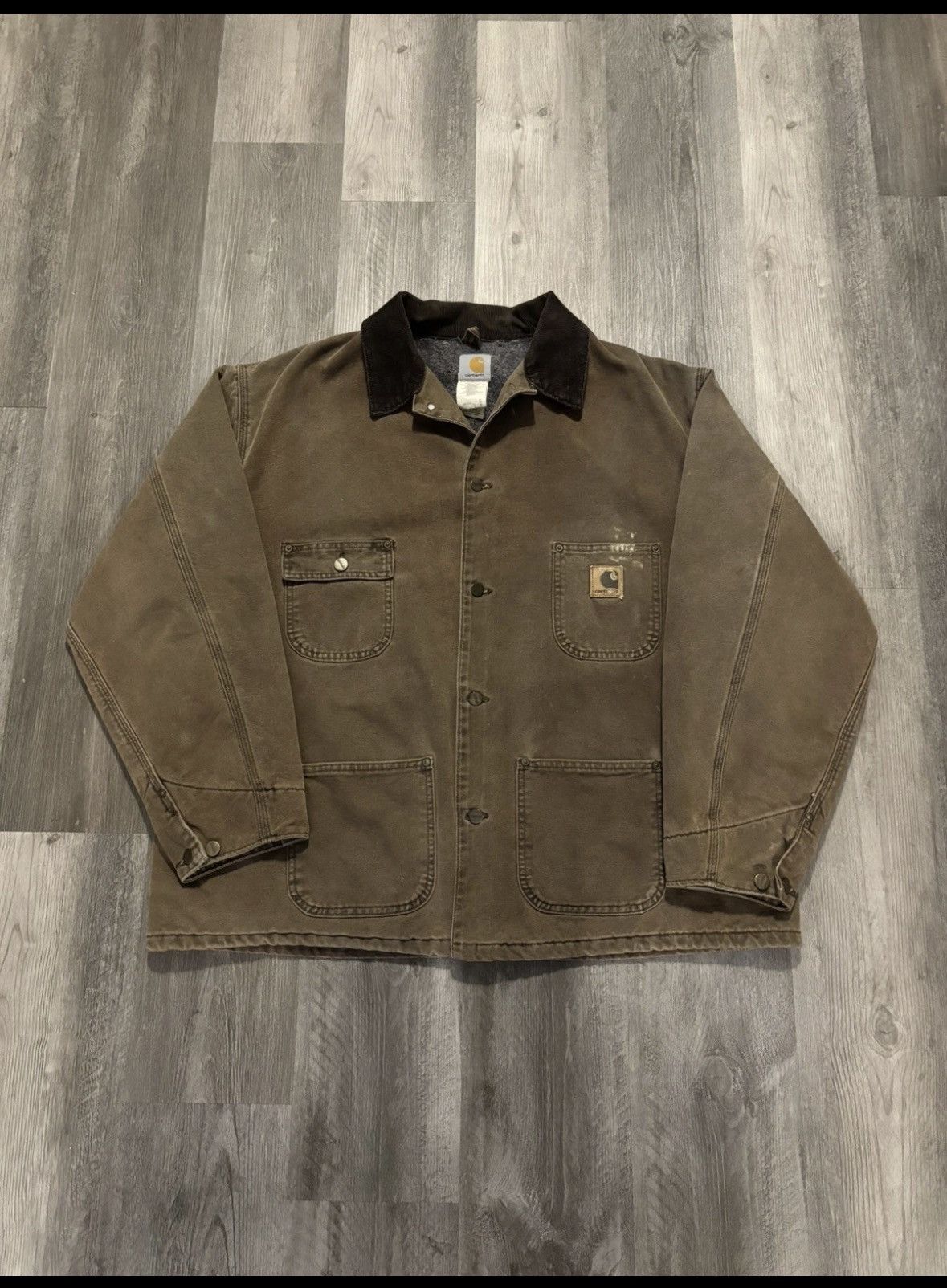 Carhartt Vintage 90s Carhartt Canvas Chore brown Work Jacket Size US XXL / EU 58 / 5 - 1 Thumbnail