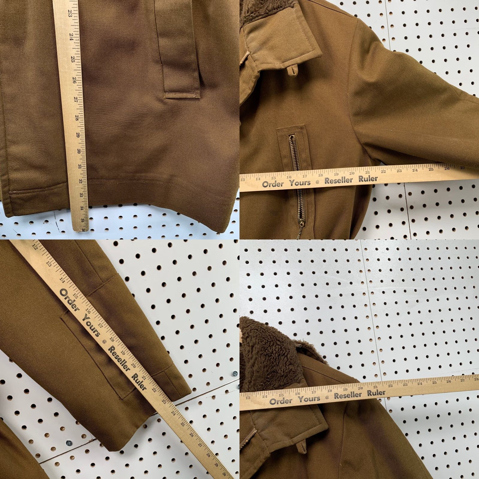 Vintage VINTAGE Stratojac Coat Mens 40 Brown Faux Fur Lined Belted Talon Zip Western 70s 80s Military Jacket Winter Fall Brown Mens Coat Size US XXS / EU 40 - 8 Thumbnail