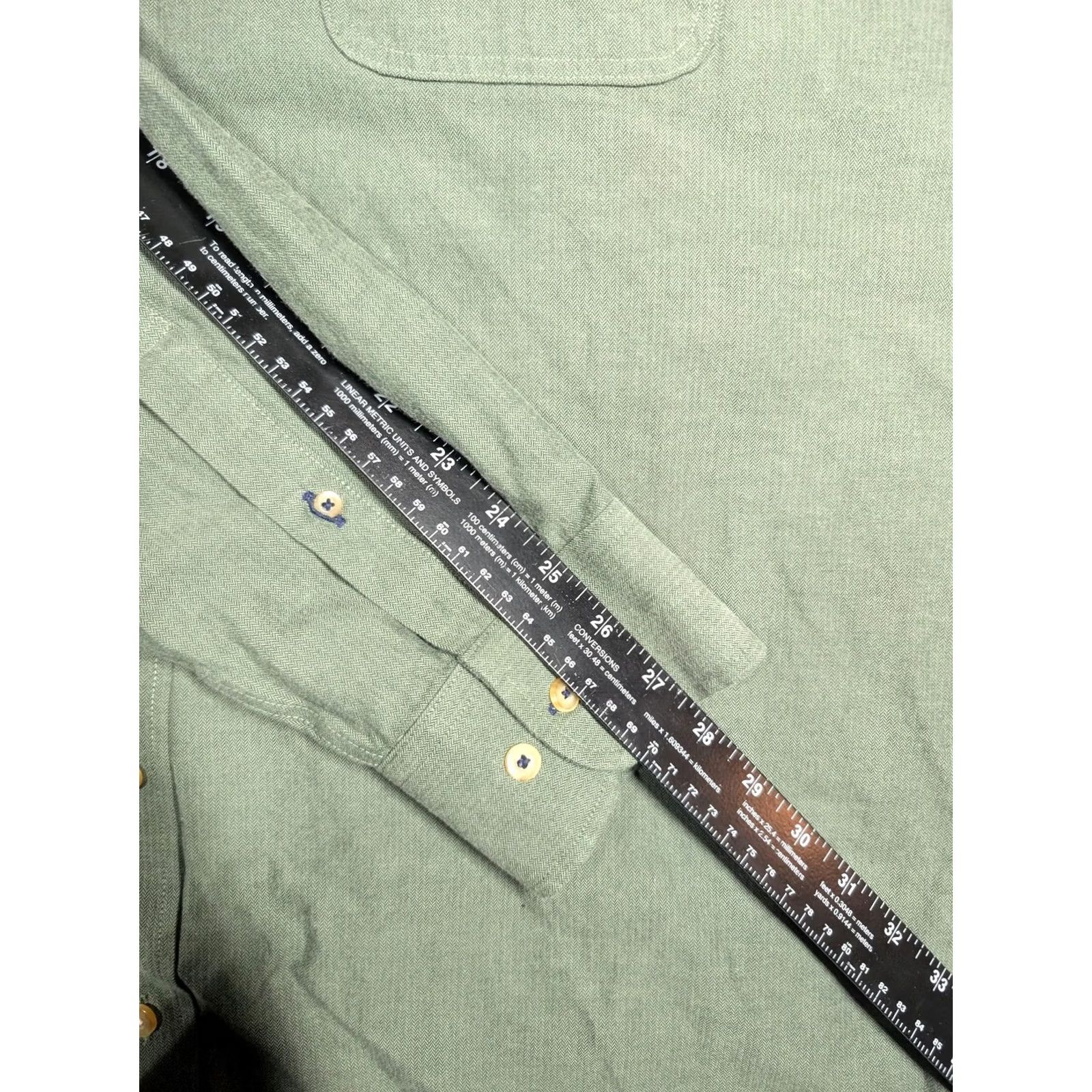 UNTUCKit UNTUCKit Mens 2XLT Green Herringbone Twill Long Sleeve Button Up Casual Shirt Size US XXL / EU 58 / 5 - 4 Thumbnail