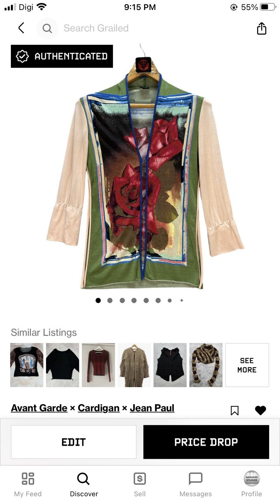 Jean Paul Gaultier JEAN PAUL GAULTIER FEMME ROSE GRAPHIC CARDIGAN #7715-166 Size M / US 6-8 / IT 42-44 - 17 Thumbnail
