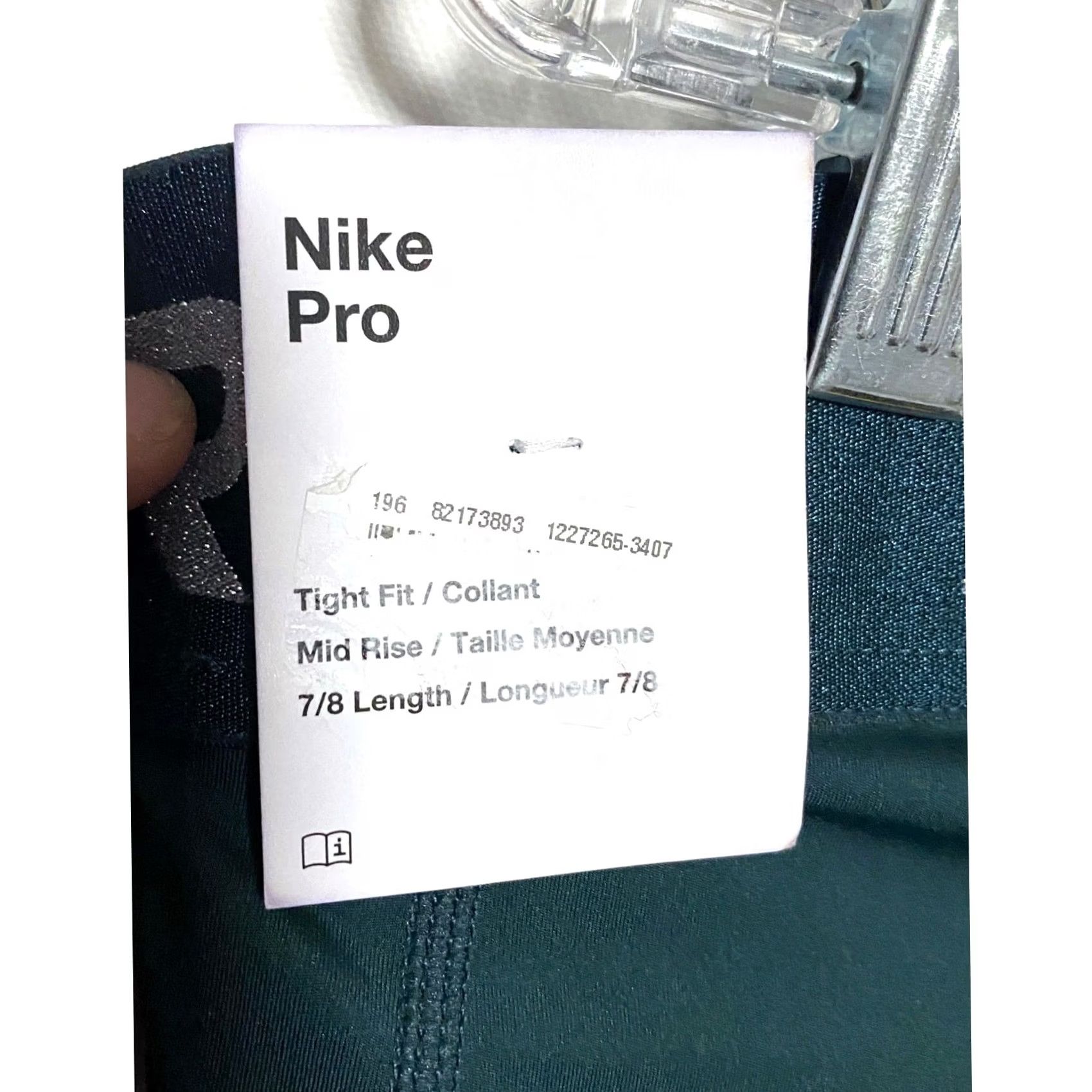 Nike Nike Pro Dri Fit Tight Leggings Mid Rise 7/8 Length Women 2X Athleisure Gym NWT Size 26" / US 2 / IT 38 - 6 Thumbnail