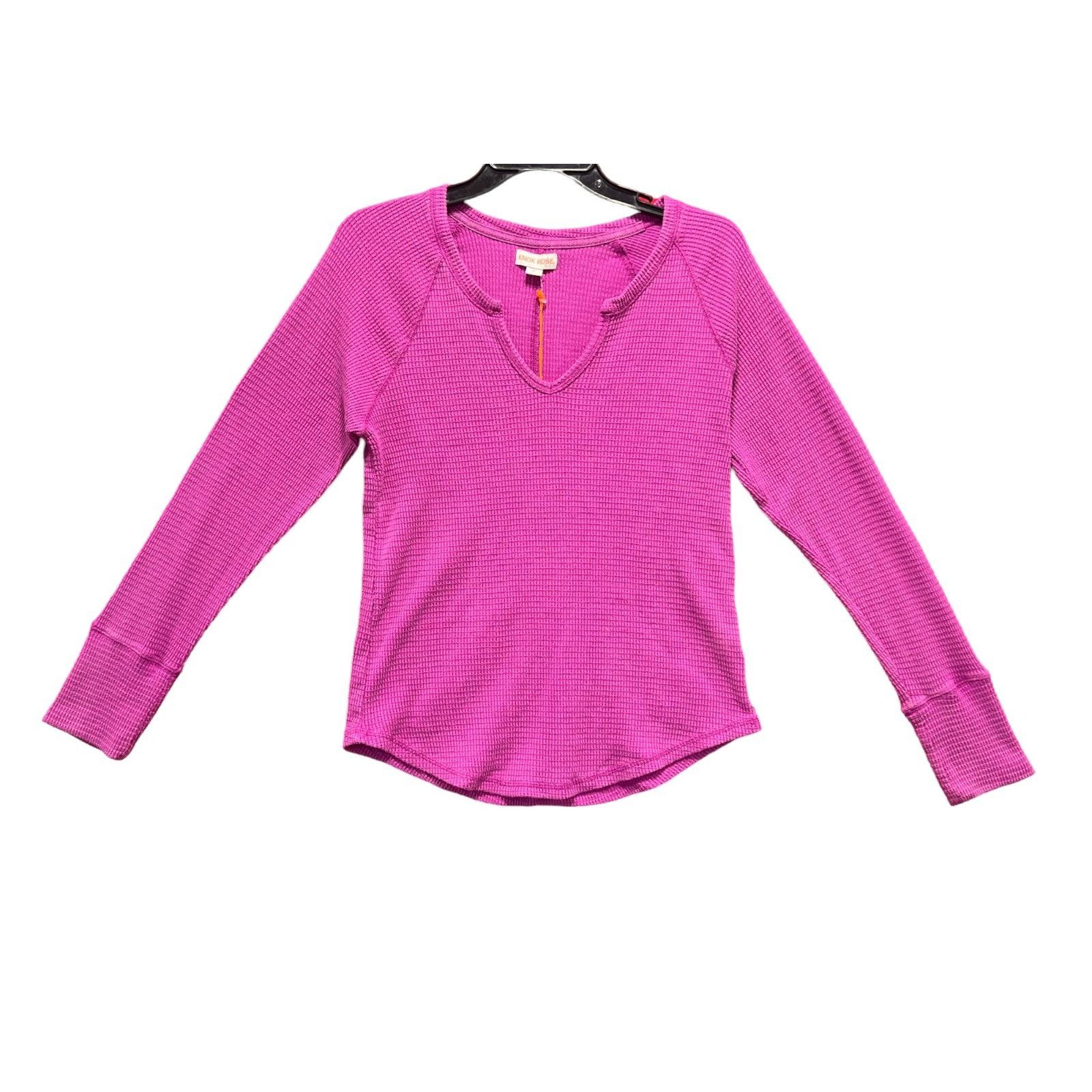 Other Knox Rose - Women's Long Sleeve Notch Neck Thermal Top - Pur Size M / US 6-8 / IT 42-44 - 3 Thumbnail