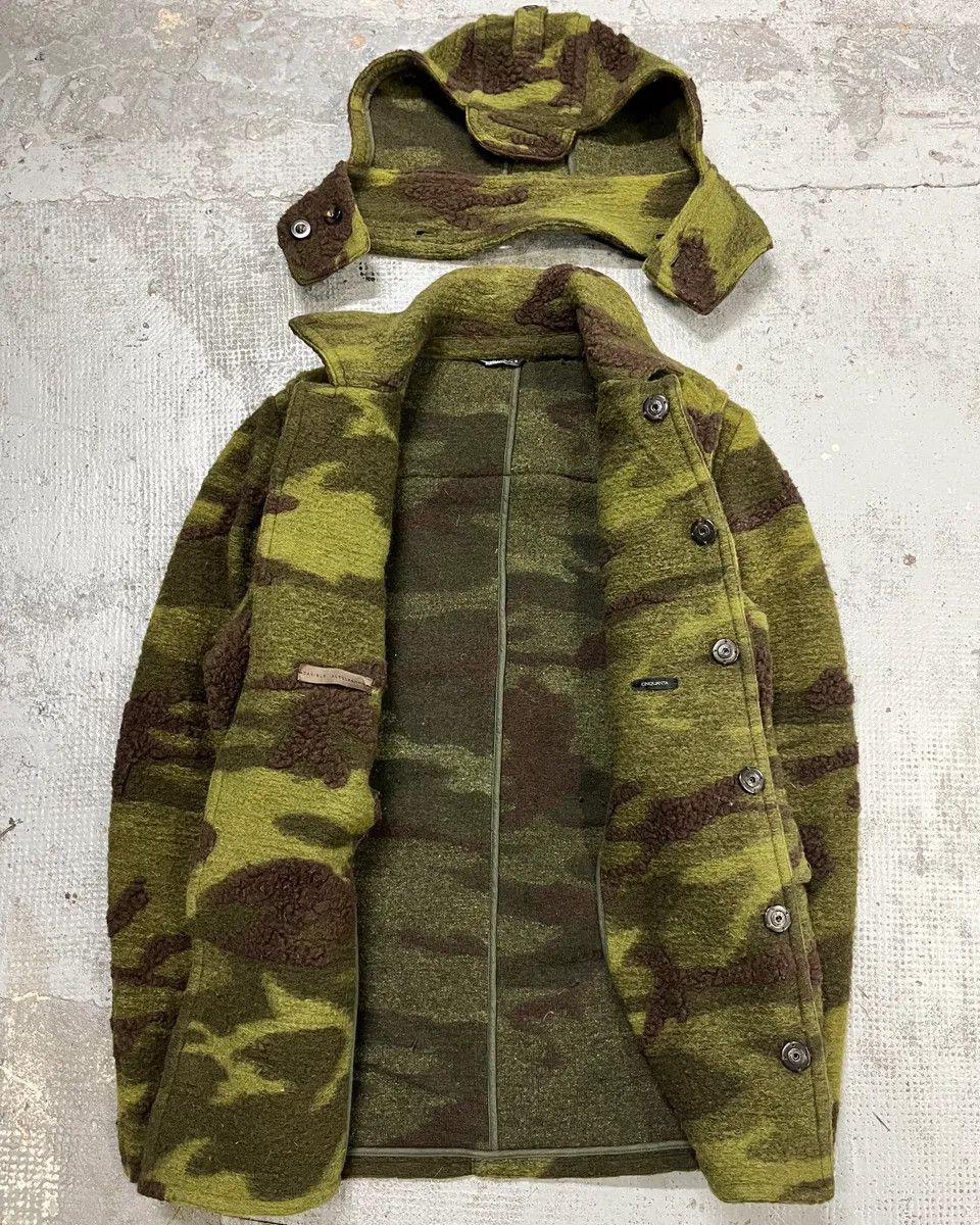 Daniele Alessandrini Daniele Alessandrini Camo Green Wool Detachable Hood Military Jacket Size US M / EU 48-50 / 2 - 9 Thumbnail