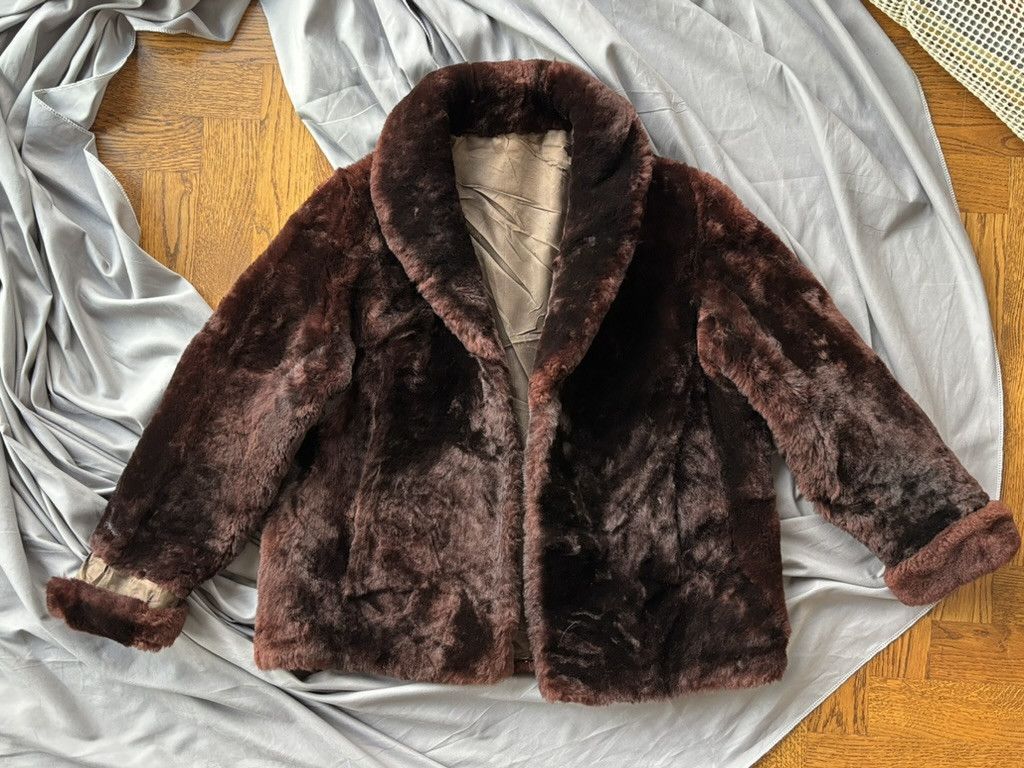Vintage 1950s Fur Coat Vintage Sheared Beaver Overcoat Cropped Mob Size US S / EU 44-46 / 1 - 18 Thumbnail