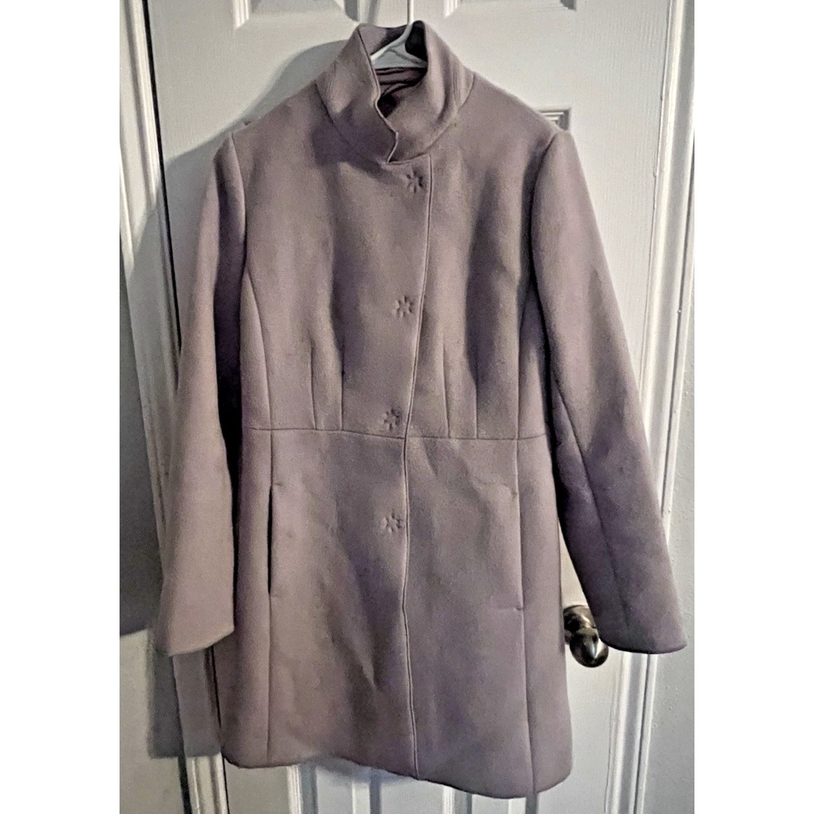 Banana Republic Banana Republic Wool Trench Coat Light Purple Women's Small Size S / US 4 / IT 40 - 1 Thumbnail