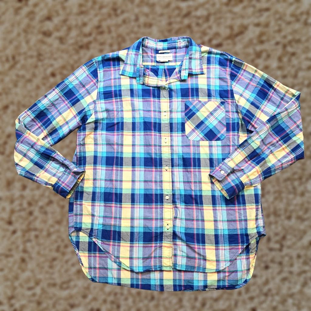Ralph Lauren Ralph Lauren Denim & Supply Top Womens XL Blue Plaid Button Casual Boyfriend Fit Shirt Size XL / US 12-14 / IT 48-50 - 1 Thumbnail