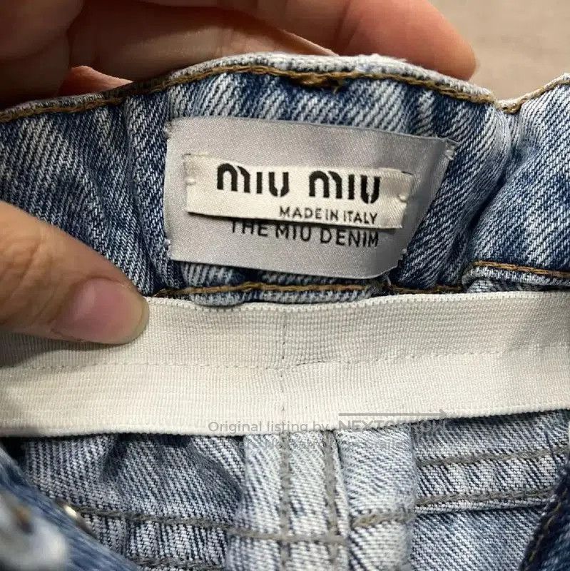 Miu Miu Miu Miu Light Blue Cotton Denim Pants . Size 22" - 3 Thumbnail