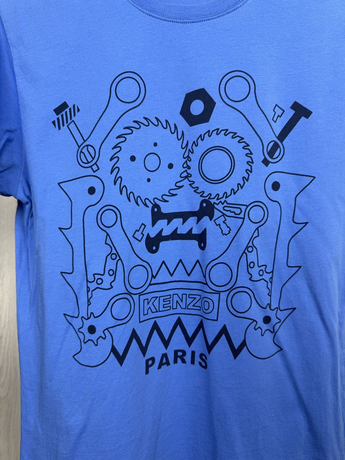 Kenzo Kenzo Paris blue Tools big logo made in Portugal tee Size US L / EU 52-54 / 3 - 4 Thumbnail