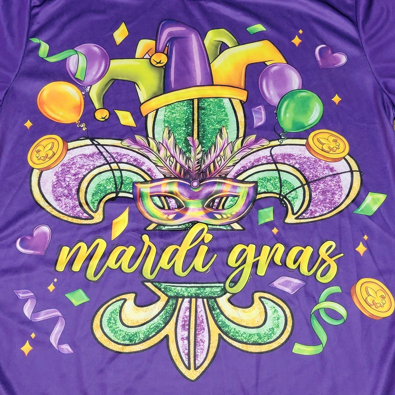 Other Mardi Gras Purple Unisex Tee Mask w/ Balloons - Size XXL* Size US XXL / EU 58 / 5 - 2 Thumbnail