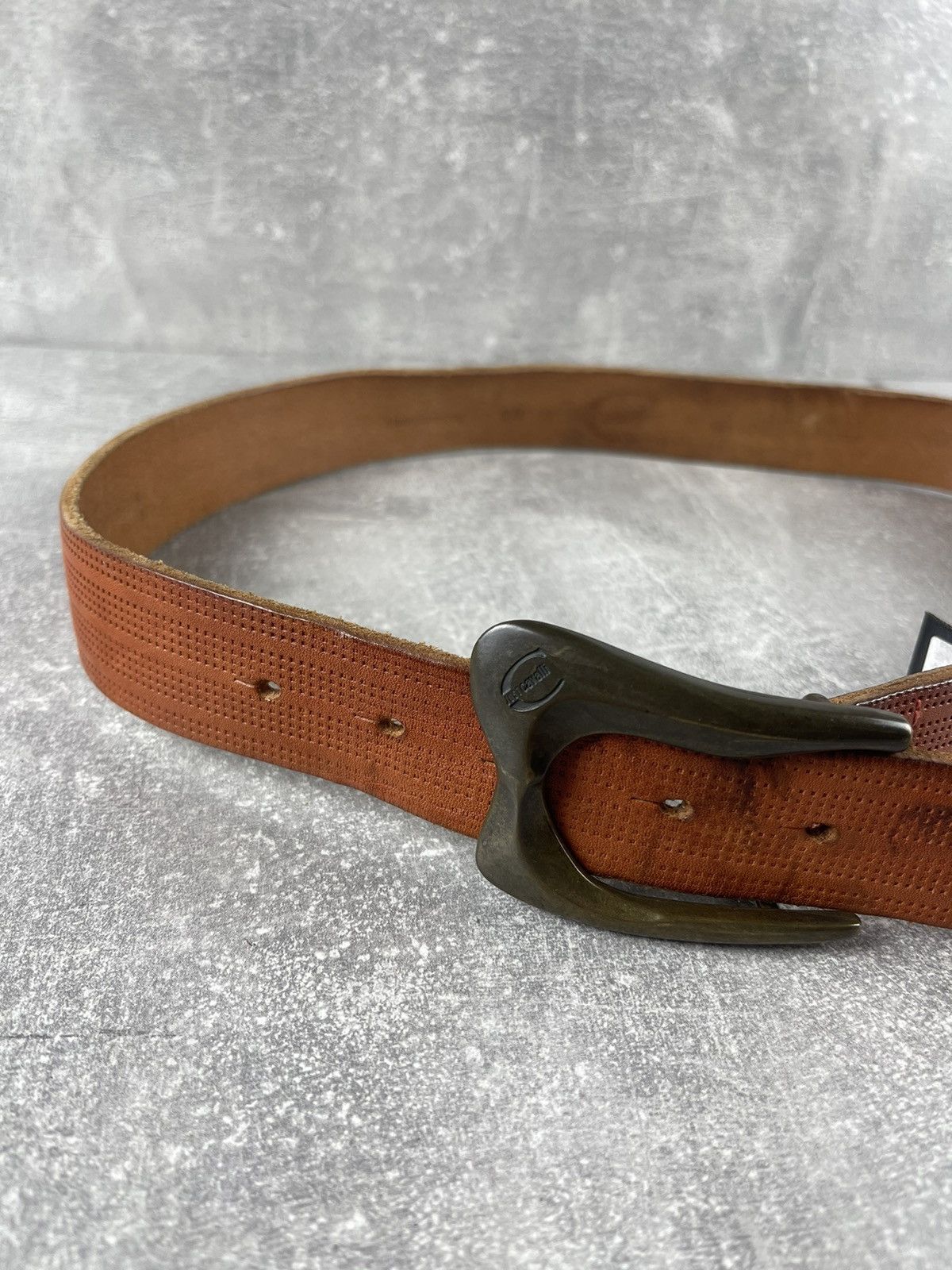 Just Cavalli Just Cavalli Y2K Vintage Leather Belt Brown Textured Size ONE SIZE - 3 Thumbnail