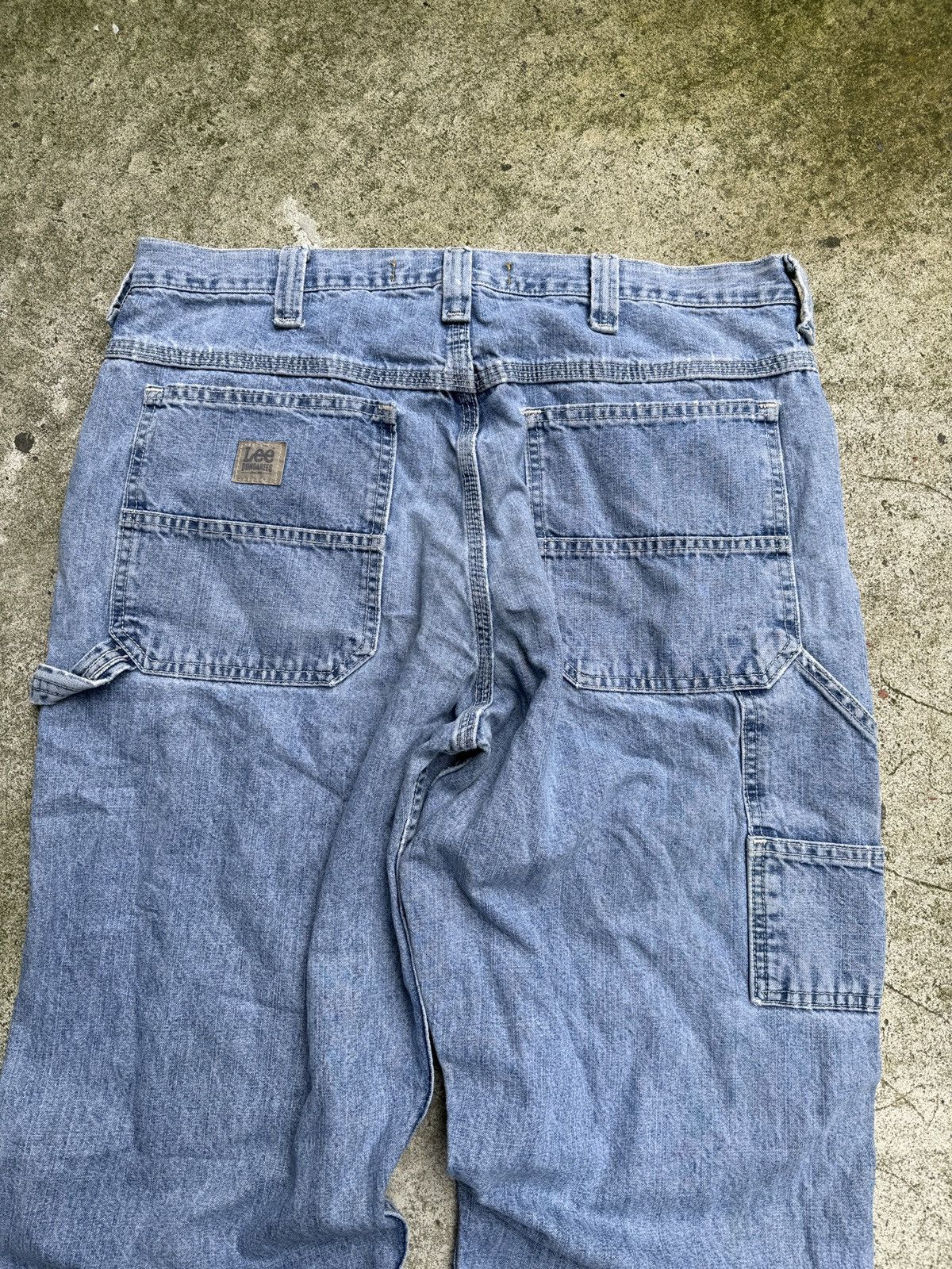 Vintage Faded Light Wash Lee Thrashed Carpenter Jeans ERD Grunge Size US 36 / EU 52 - 4 Thumbnail