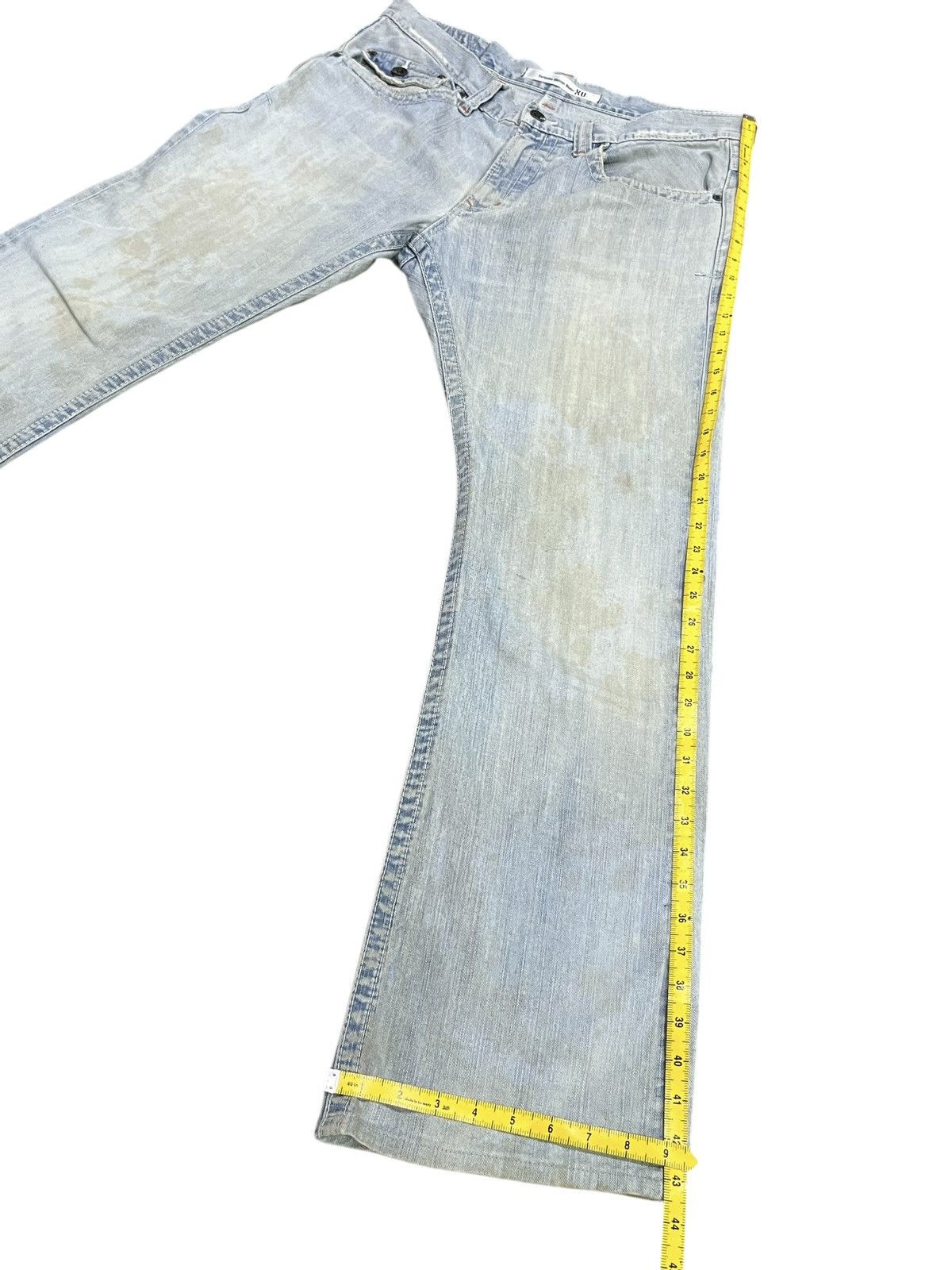 Edwin FYE🔥EDWIN 401XV Grunge Dirty Mudwash Off-Blue Flare Denim Size US 34 / EU 50 - 16 Thumbnail