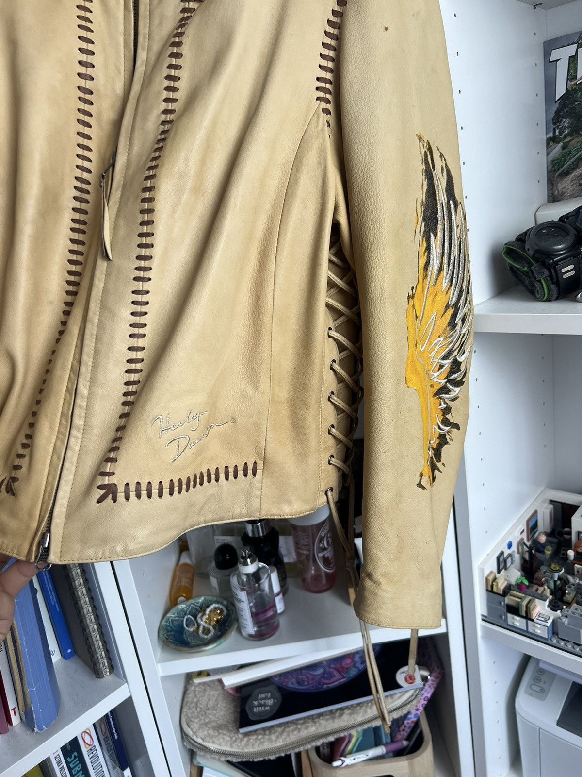 Harley Davidson × Vintage × West Coast Choppers Vintage 90s Harley Davidson big logo leather bomber jacket Size US XL / EU 56 / 4 - 13 Thumbnail