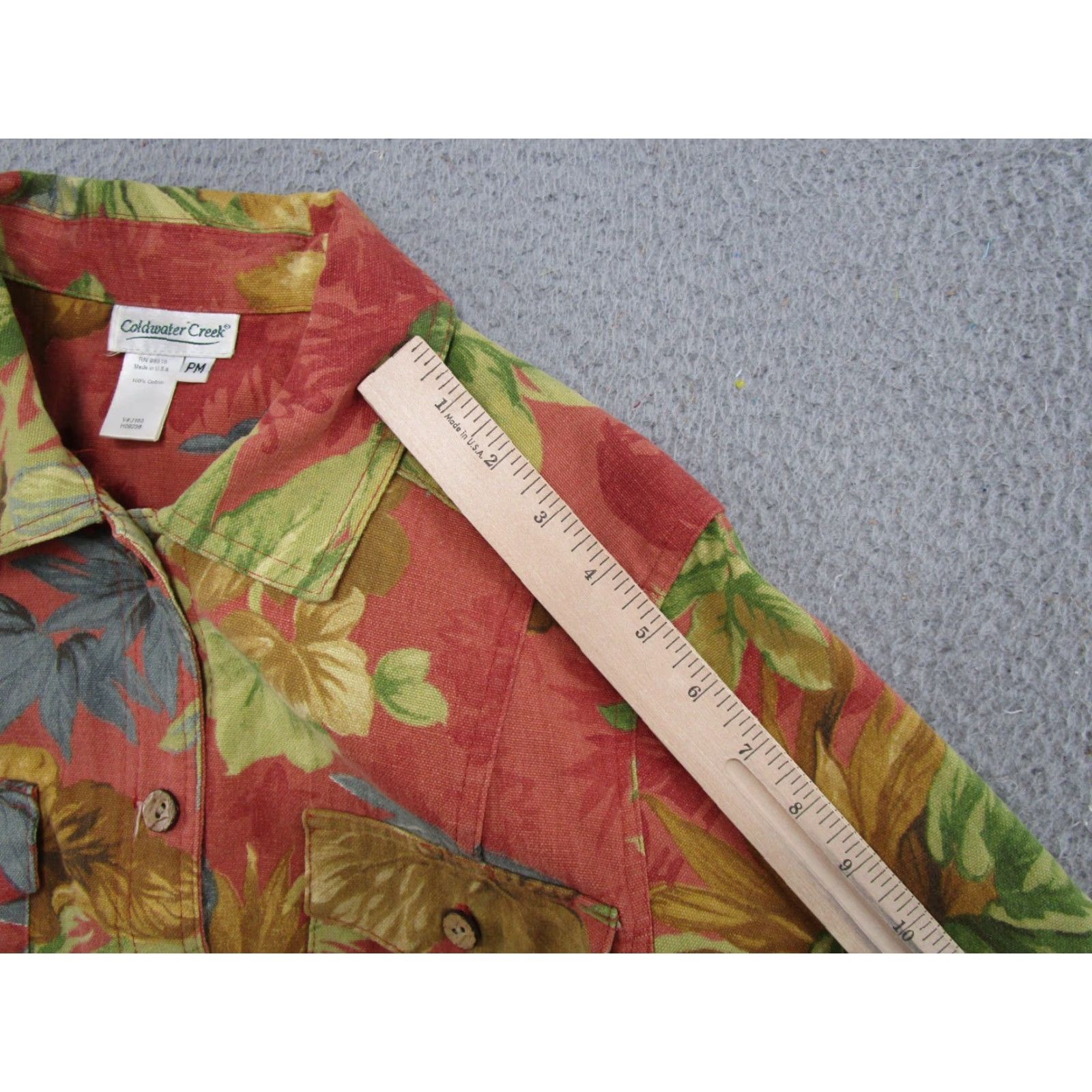 Coldwater Creek VINTAGE Coldwater Creek Jacket Tapestry Tropical Button Up Petite M Cotton Size M / US 6-8 / IT 42-44 - 7 Thumbnail