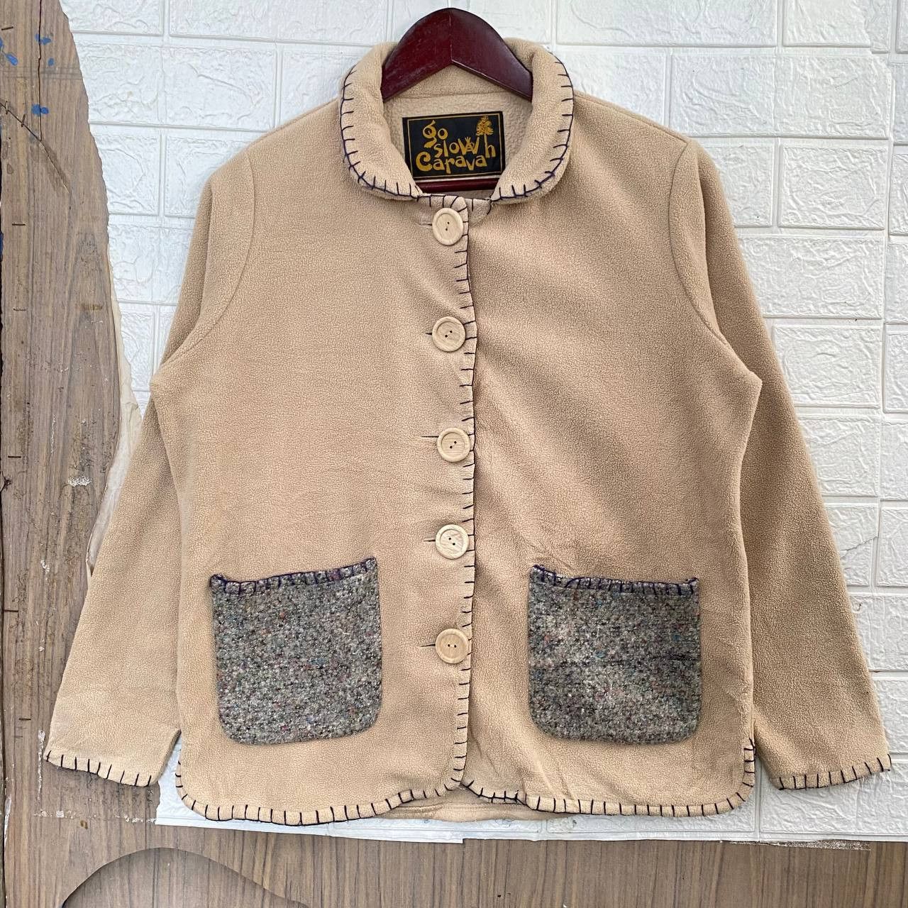 Japanese Brand × Vintage × go slow caravan Vintage Fleece Button Up Jacket by Go Slow Caravan Size US M / EU 48-50 / 2 - 1 Thumbnail