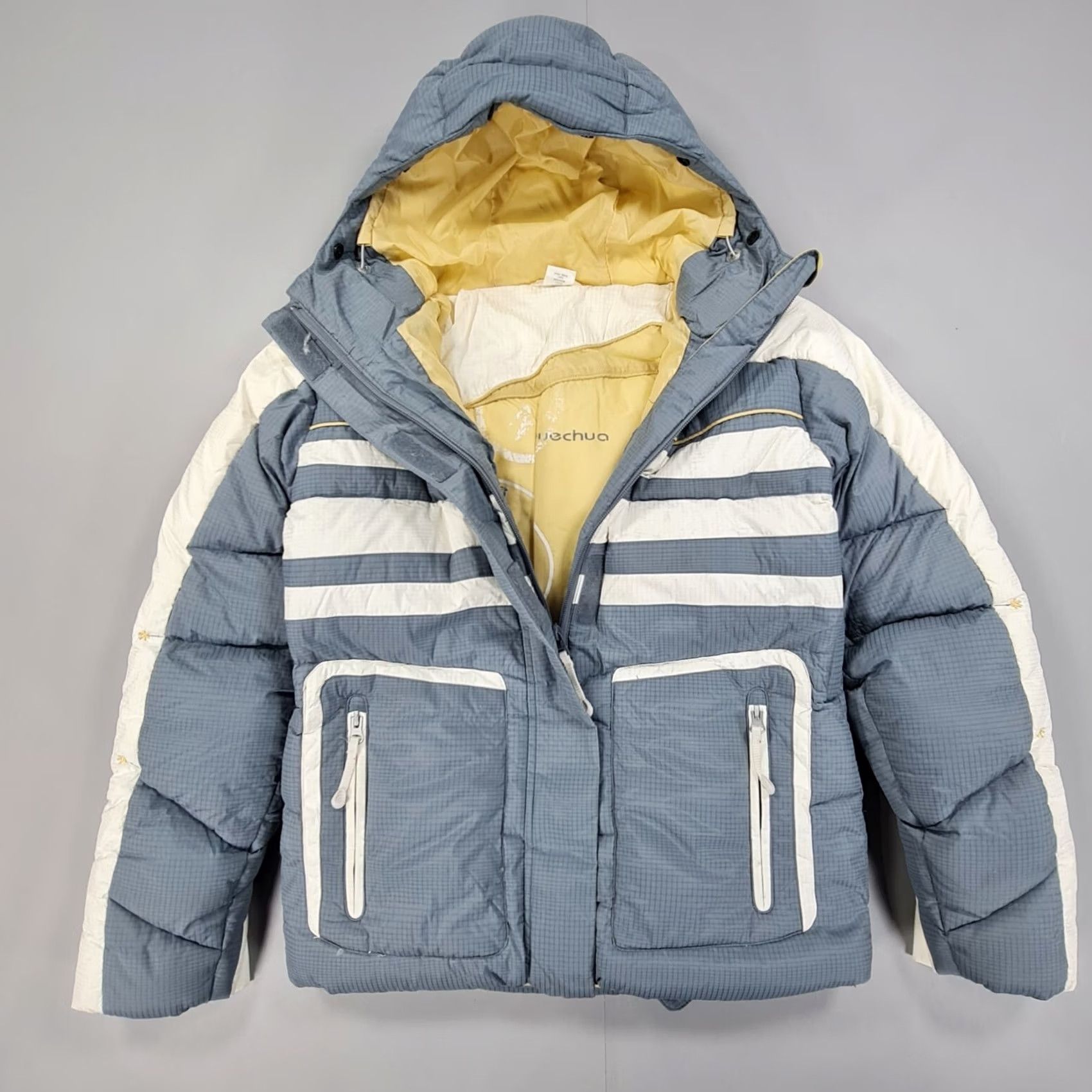 Vintage Quechua Womens Ski Jacket Grey 8 UK 36 Puffer Waterproof Down Full Hooded Jacket Womens Grey Ski Jacket 8 UK Regular Down Waterproof Hooded Size M / US 6-8 / IT 42-44 - 2 Thumbnail