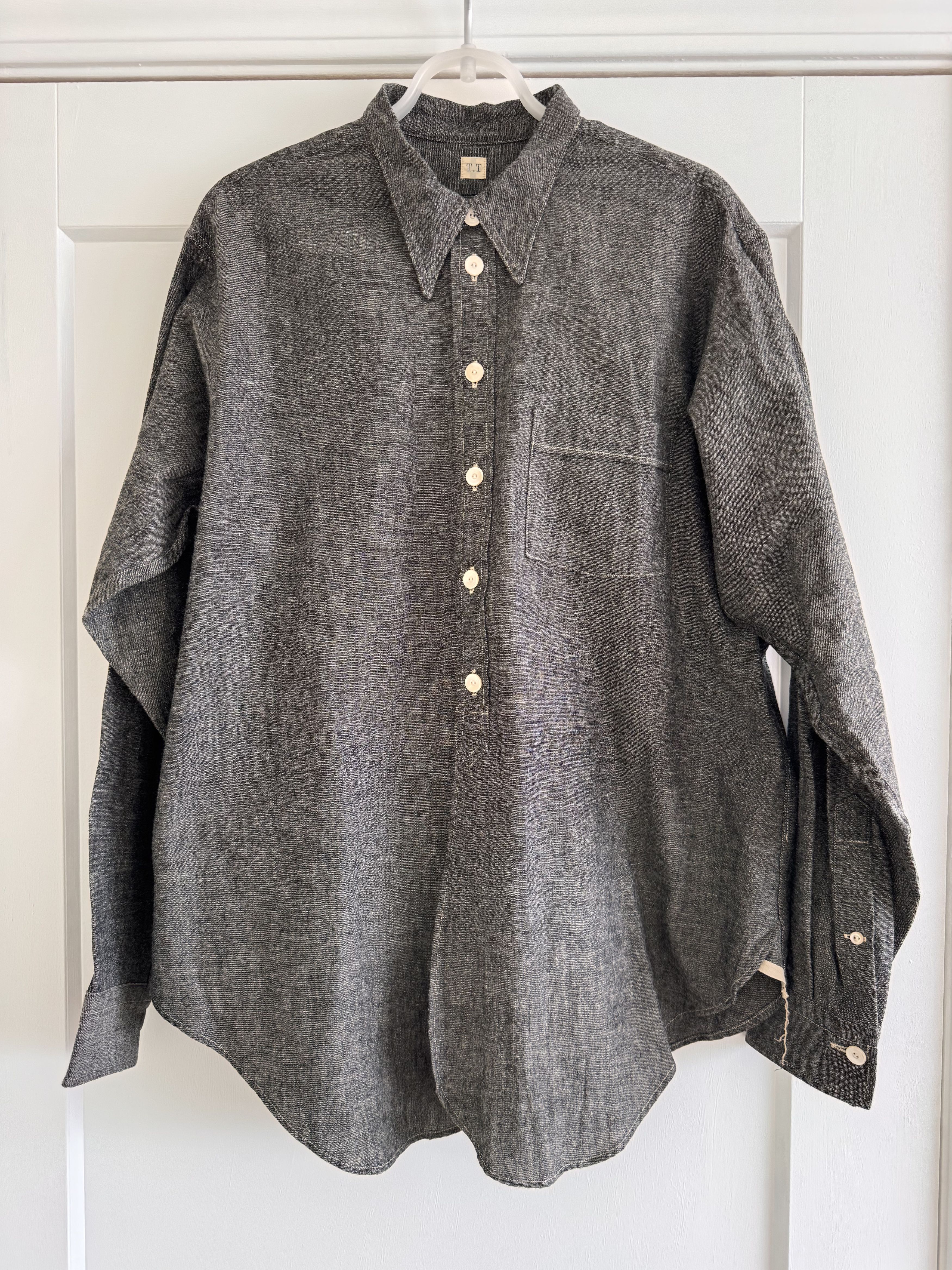 Taiga Takahashi Taiga Takahashi LOT.106 NARROW COLLAR SHIRT Black 14 Size US S / EU 44-46 / 1 - 2 Thumbnail