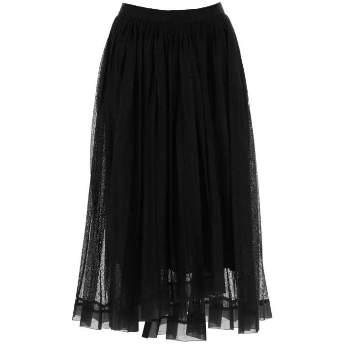 image of Dior O1S22I1N0524 Asymmetric Wrap Midi Skirt In Black, Women's (Size 36)