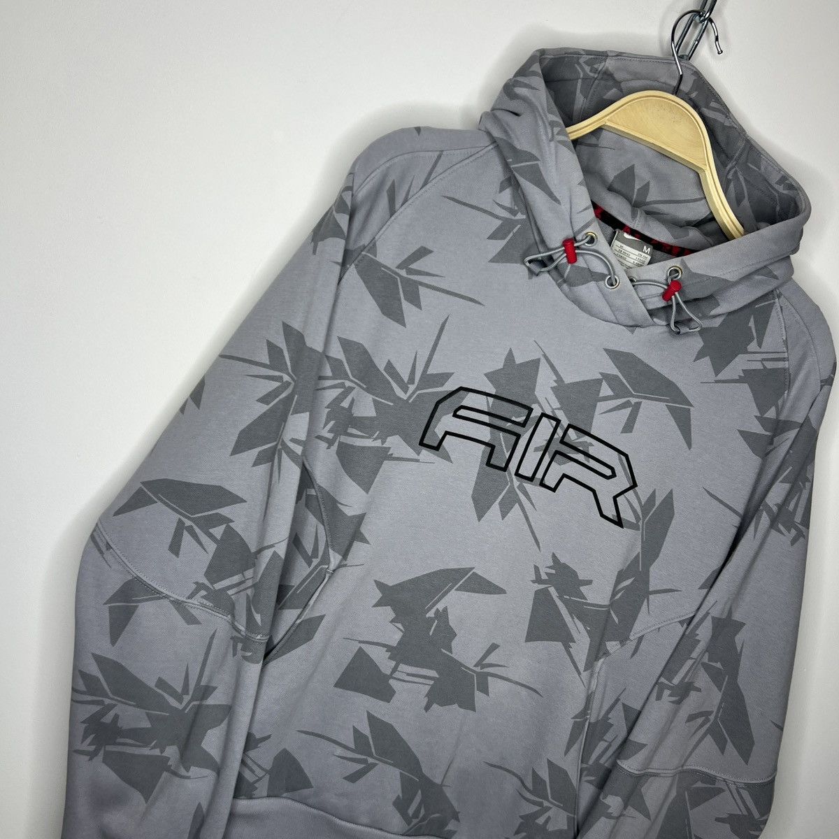 Nike × Vintage Vintage Nike Hoodie Grey Air Logo Swoosh Boxy 90s Y2K RARE Size US M / EU 48-50 / 2 - 3 Thumbnail