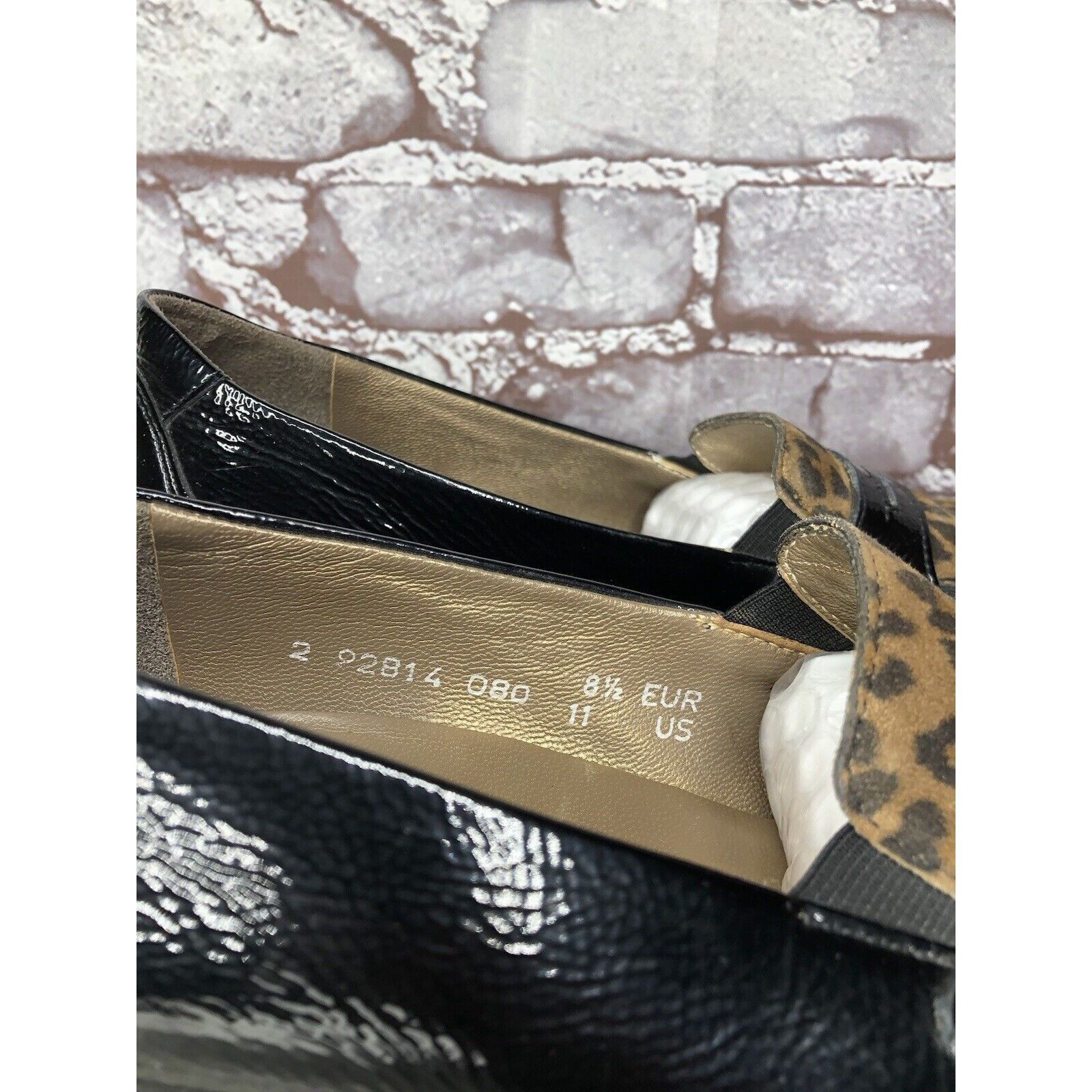 Mephisto Mephisto Air Jet Black Patent Leopard Print Penny Wedge Shoe Size US 11 / IT 41 - 20 Thumbnail