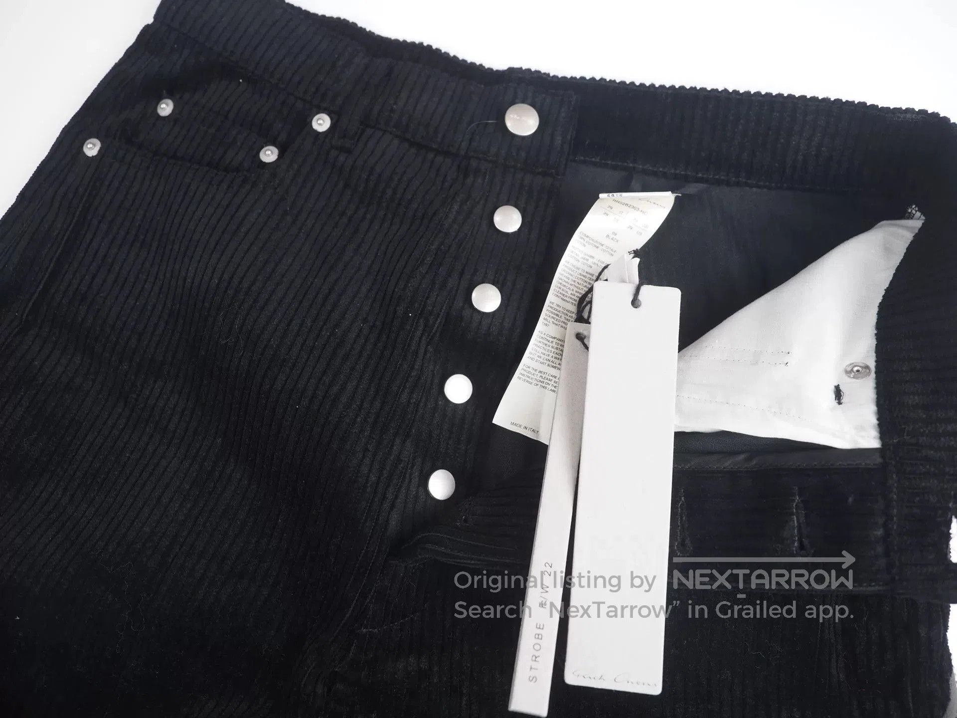 Rick Owens Rick Owens Black Corduroy Zipper Pants. Size US 28 / EU 44 - 7 Thumbnail