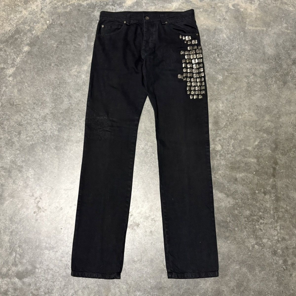 Roberto Cavalli Roberto Cavalli silver hardware studded crocodile denim Size US 32 / EU 48 - 1 Thumbnail