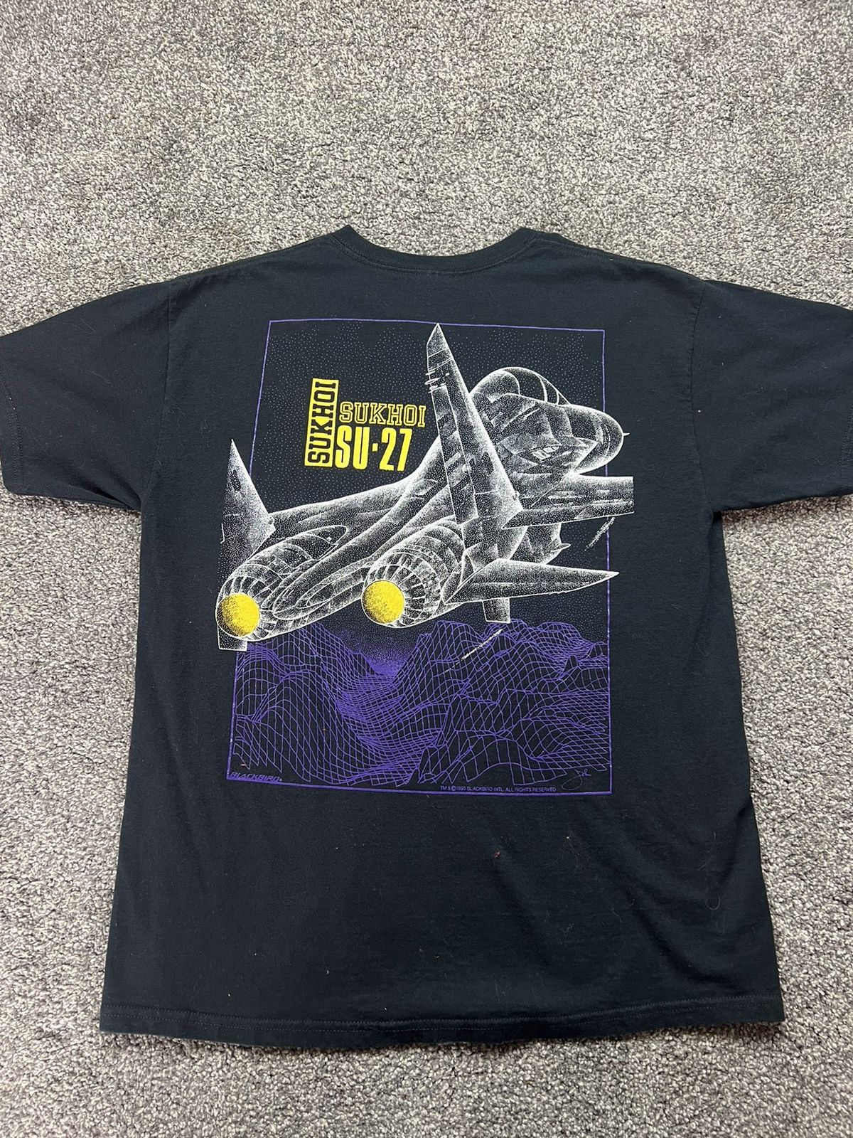 Gildan Vintage 1990 Blackbird Sukhoi SU-27 Fighter Jet Size US L / EU 52-54 / 3 - 7 Thumbnail