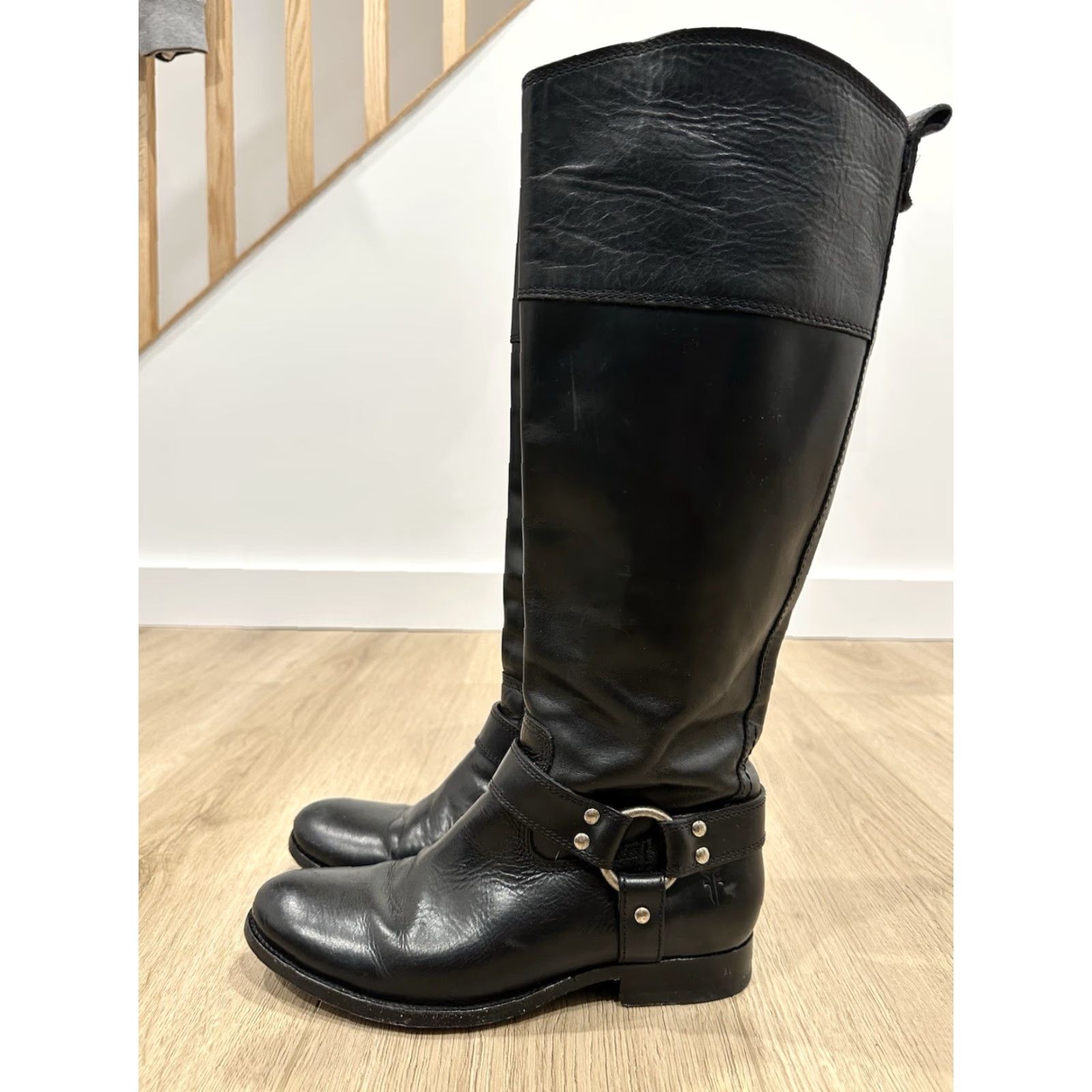 Frye Frye Melissa Harness Leather Riding Boots Size 6 B Black Woman Shoe Size US 6 / IT 36 - 5 Thumbnail