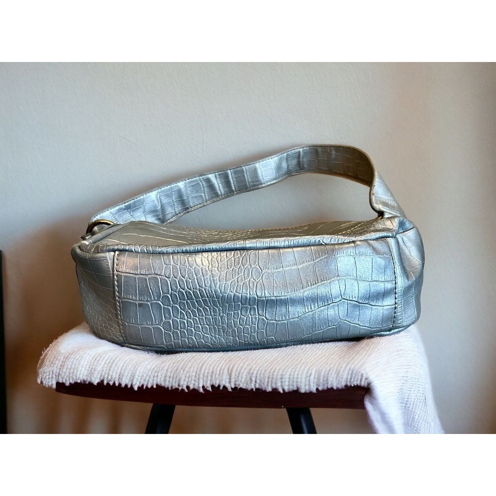 Tommy Hilfiger Tommy Hilfiger Faux Croc Leather Shoulder Purse Bag Metallic Size ONE SIZE - 7 Thumbnail