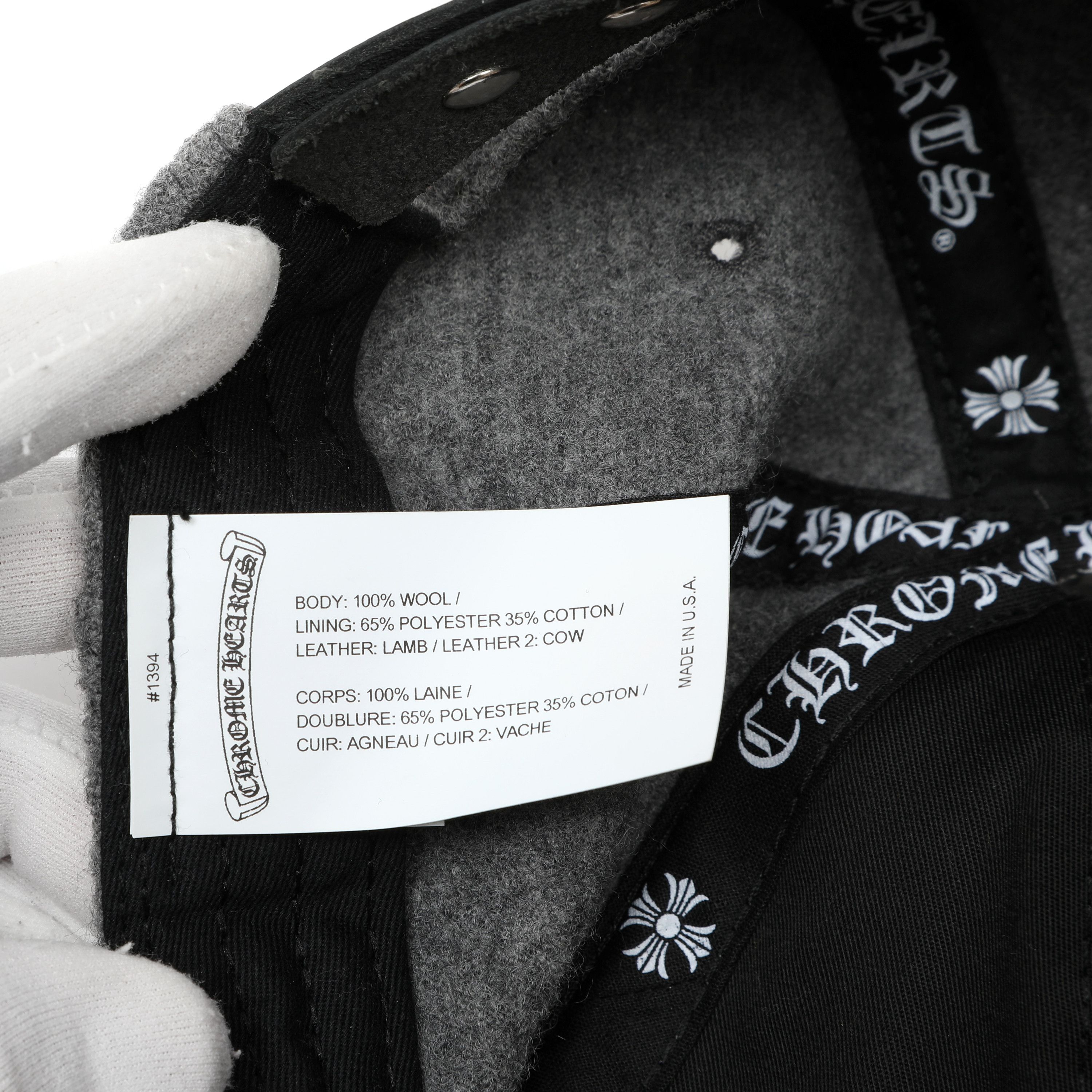 Chrome Hearts Grey CH Cashmere / Wool and Leather Patch Baseball Hat Size ONE SIZE - 5 Thumbnail