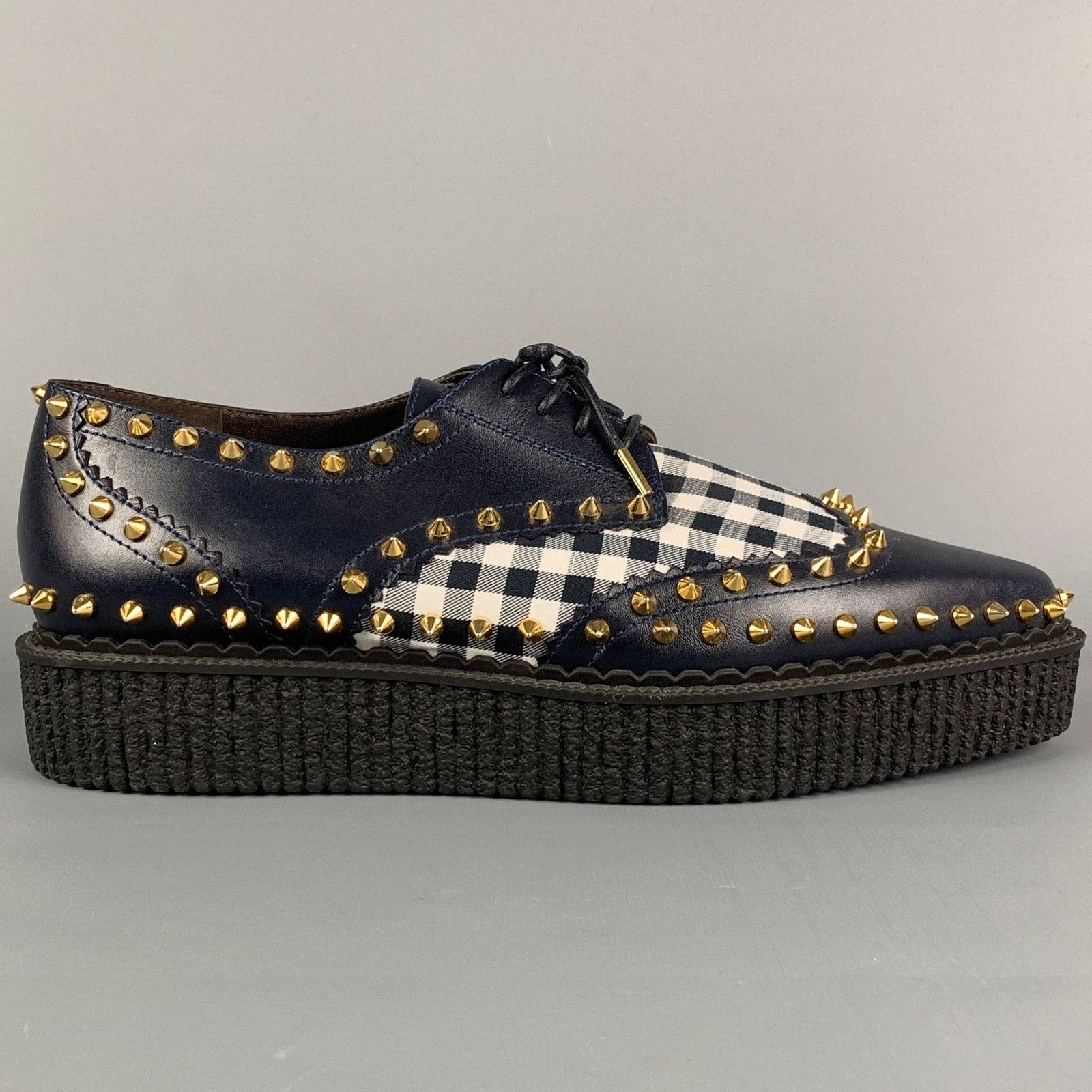 Michael Kors MICHAEL KORS 11 Navy White Leather Studded Platform Shoes Size US 11 / IT 41 - 1 Thumbnail