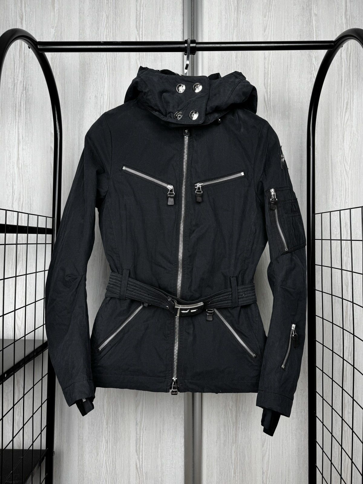 JET SET JET SET black belted cotton nylon ski womens jacket size 1 Size S / US 4 / IT 40 - 2 Thumbnail