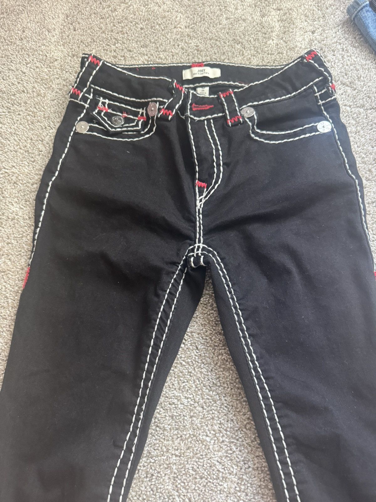 True Religion True Religion Black Jeans - Red Horseshoe Stitch Size 26" / US 2 / IT 38 - 2 Thumbnail