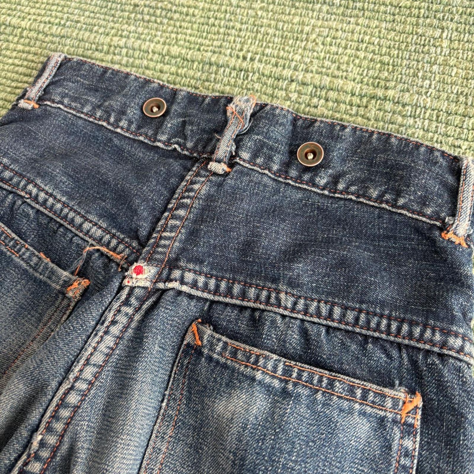 Vintage 1940s 50s Sanforzied Flannel Lined Denim Jeans 22x22.5 Size 22" - 8 Thumbnail