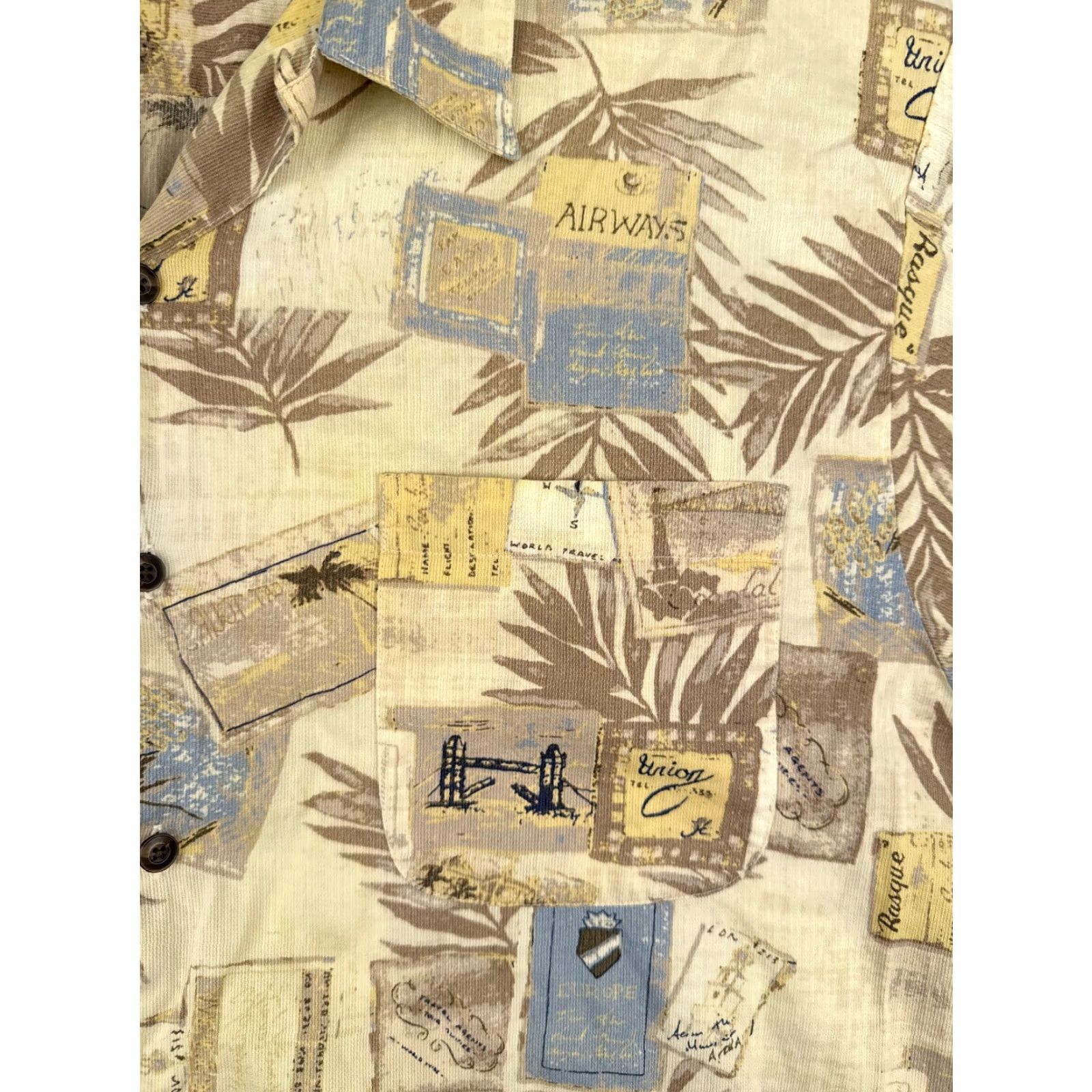 Roundtree & Yorke VINTAGE Roundtree & Yorke Shirt Men 2XL Yellow Hawaiian Cotton Floral Button-Up Short Sleeve Size US XXL / EU 58 / 5 - 6 Thumbnail