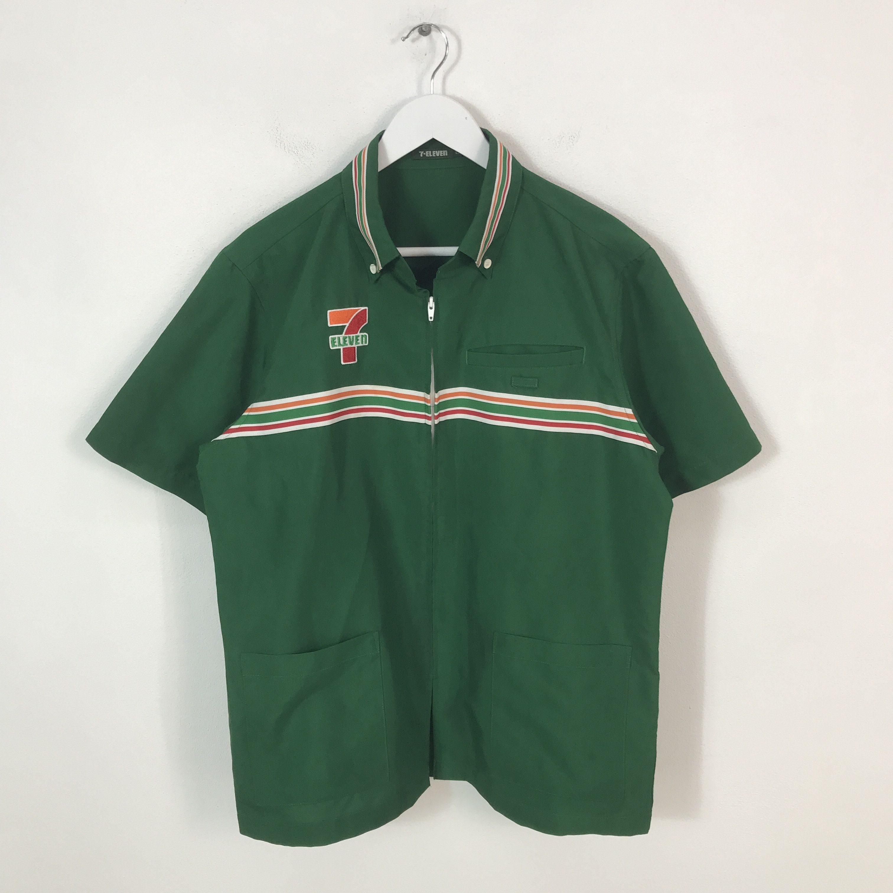 Japanese Brand Vintage 7 eleven japan Uniform green overshirt Size US L / EU 52-54 / 3 - 2 Thumbnail
