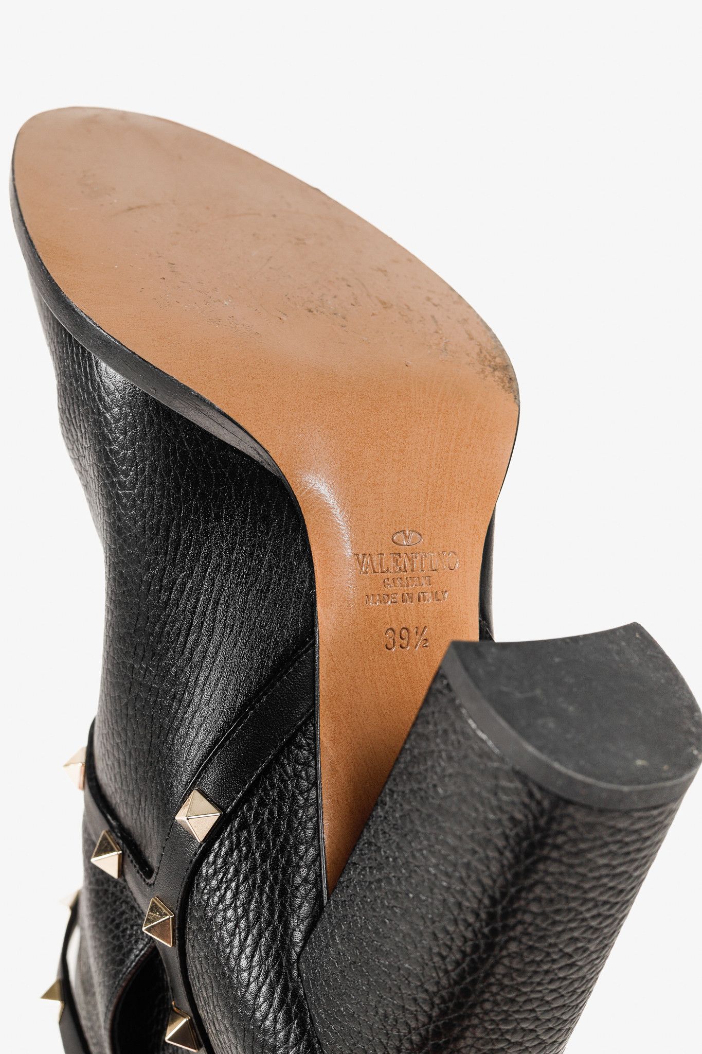 Valentino Valentino Garavani Rockstud Pebbled Leather Ankle Boots Size US 9 / IT 39 - 5 Thumbnail