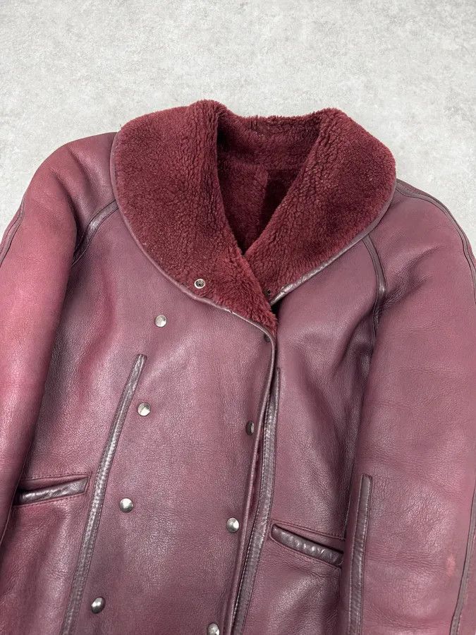 Kenzo 1990s Kenzo Bordeaux Shearling Leather Jacket Size US S / EU 44-46 / 1 - 5 Thumbnail