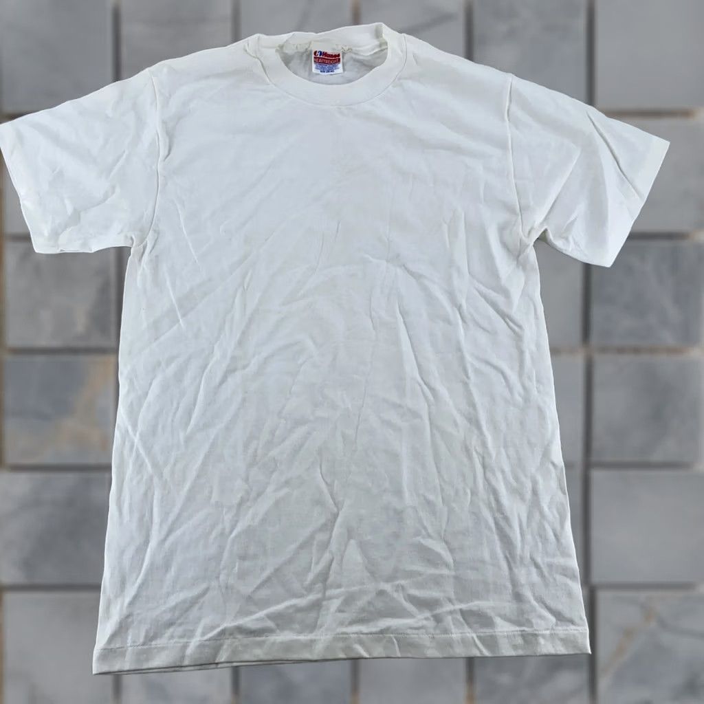 Hanes Hanes Shirt Mens Medium White Heavyweight Crewneck T-Shirt Casual Cotton Short Sleeve Solid Vintage? No Size US M / EU 48-50 / 2 - 1 Thumbnail
