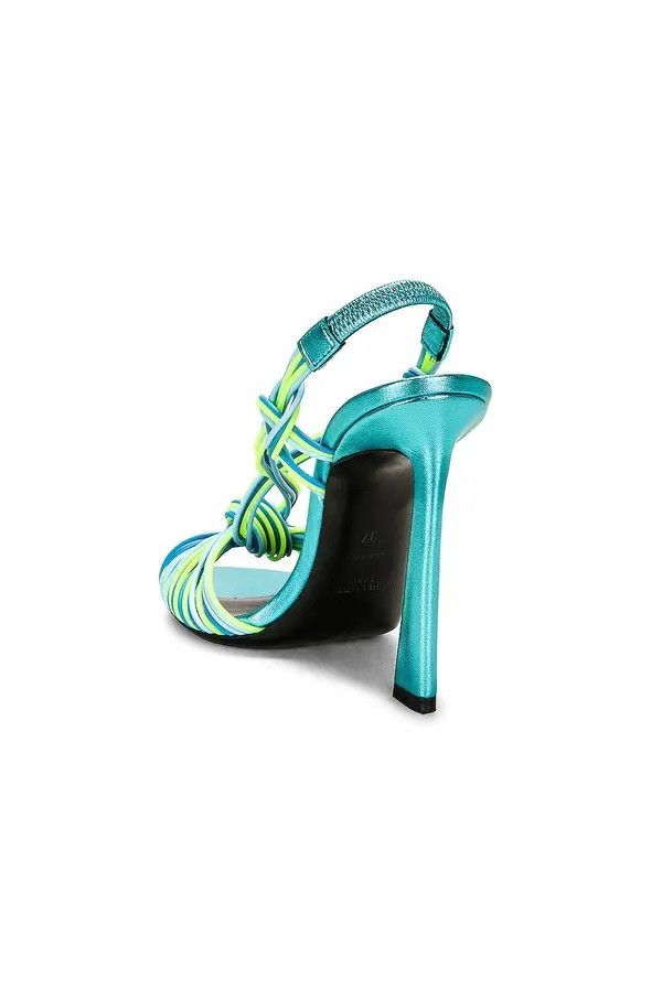 Saint Laurent Paris o1tp1o1224 Pool Sandals In Tpu And Metallized in Teal Size US 7 / IT 37 - 4 Thumbnail